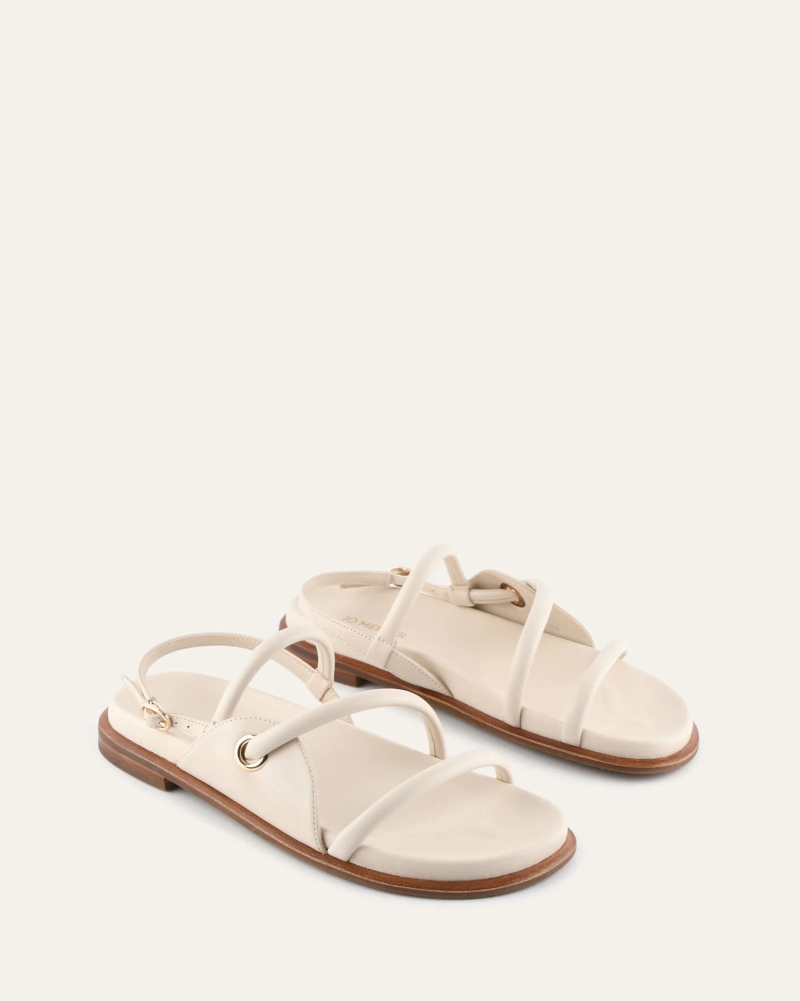 HALO FLAT SANDALS OFF WHITE LEATHER - Image 2