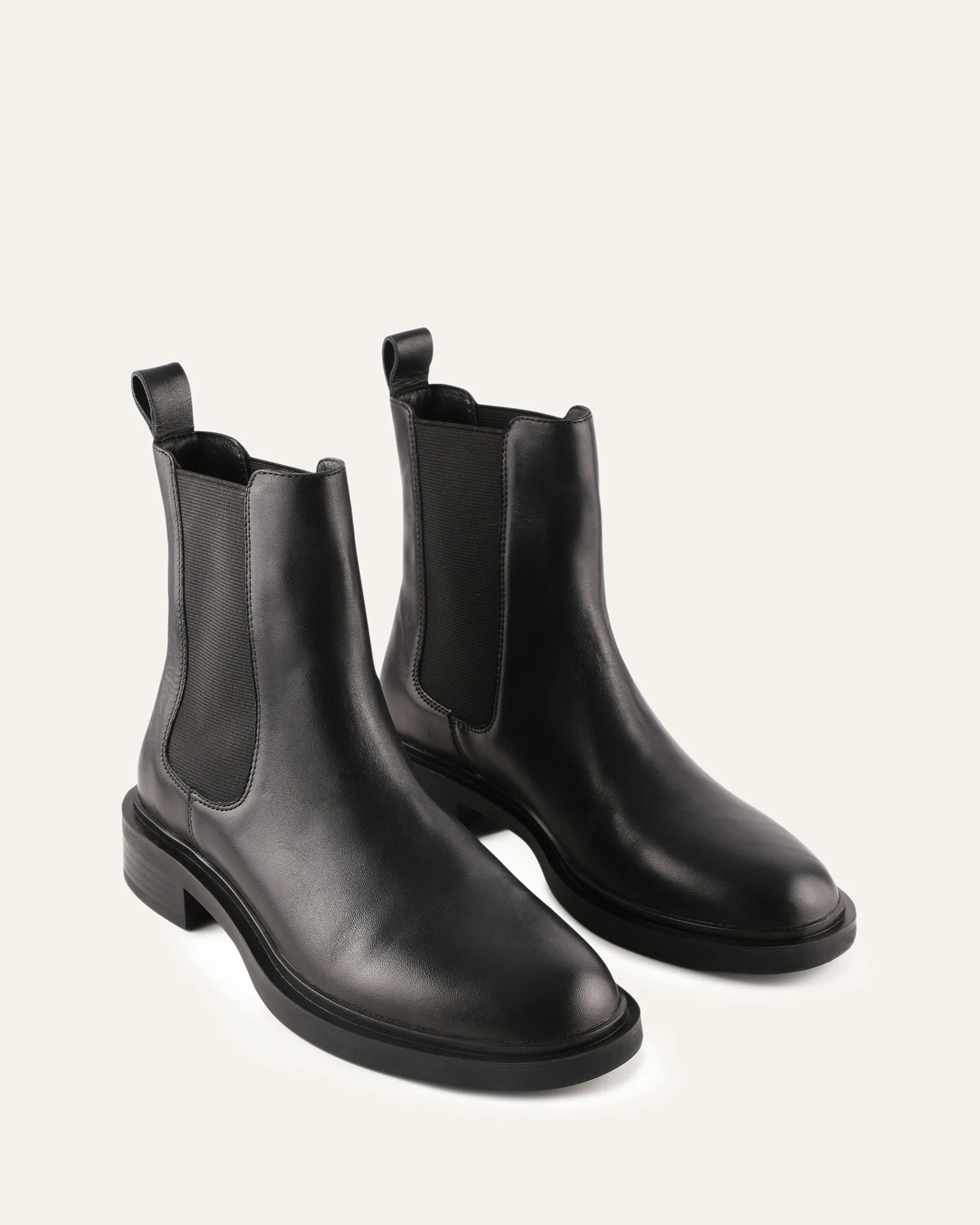 HARPER FLAT ANKLE BOOTS BLACK LEATHER - Image 2
