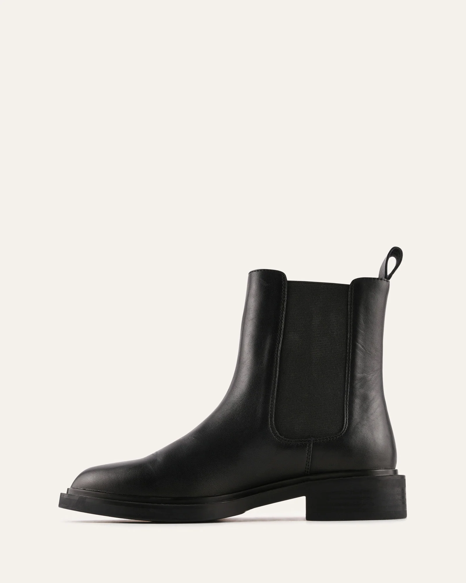 HARPER FLAT ANKLE BOOTS BLACK LEATHER - Image 5