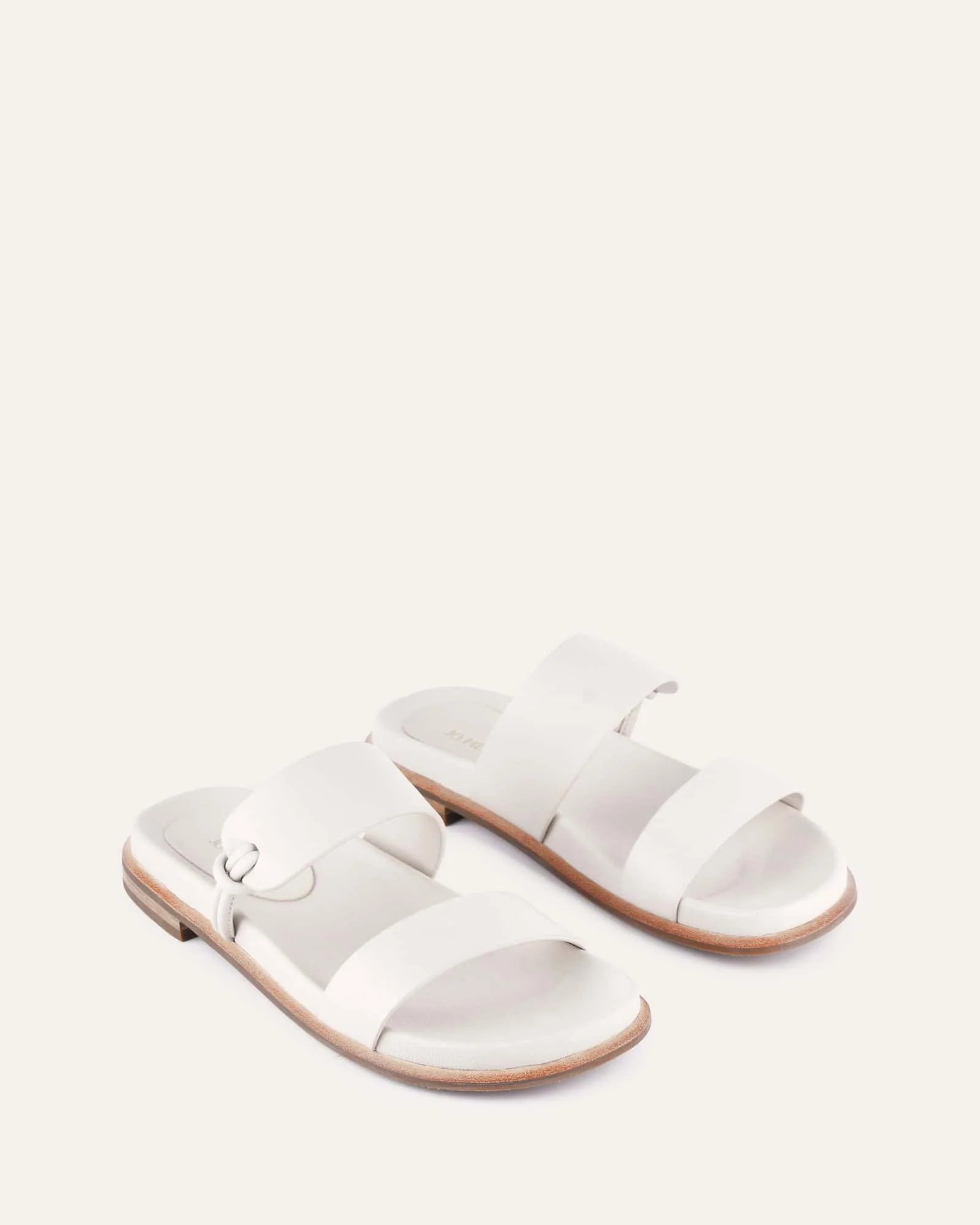 HAYES FLAT SANDALS OFF WHITE LEATHER - Image 3