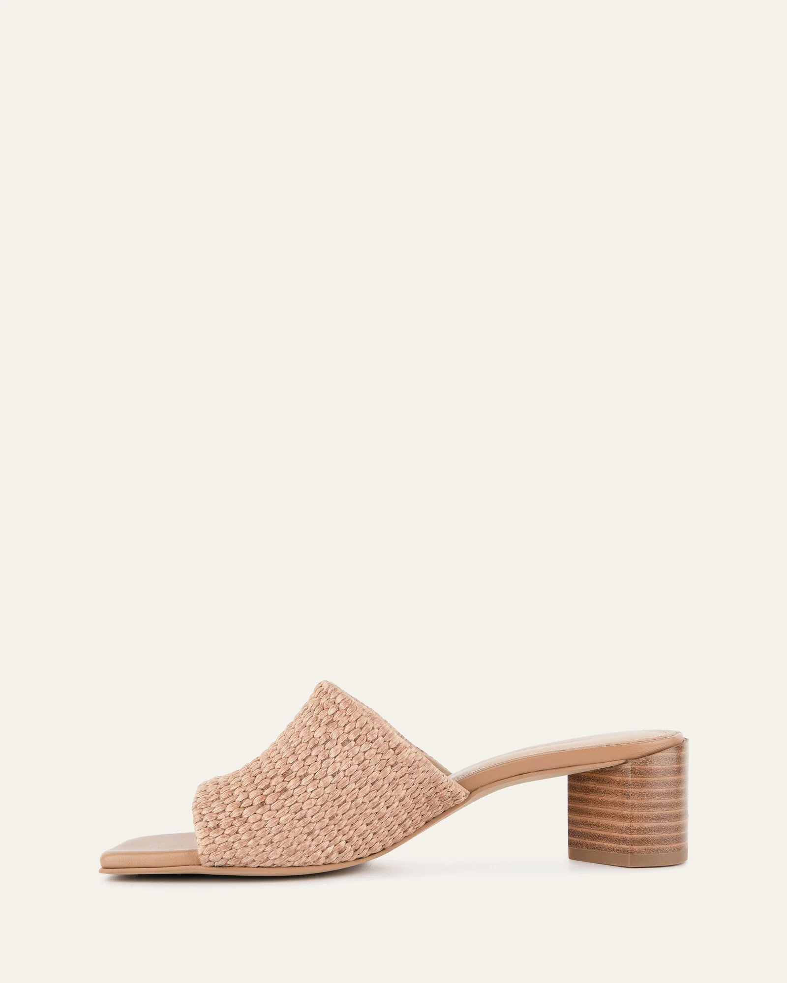 HERBIE MID HEEL SANDALS TAN RAFFIA - Image 7