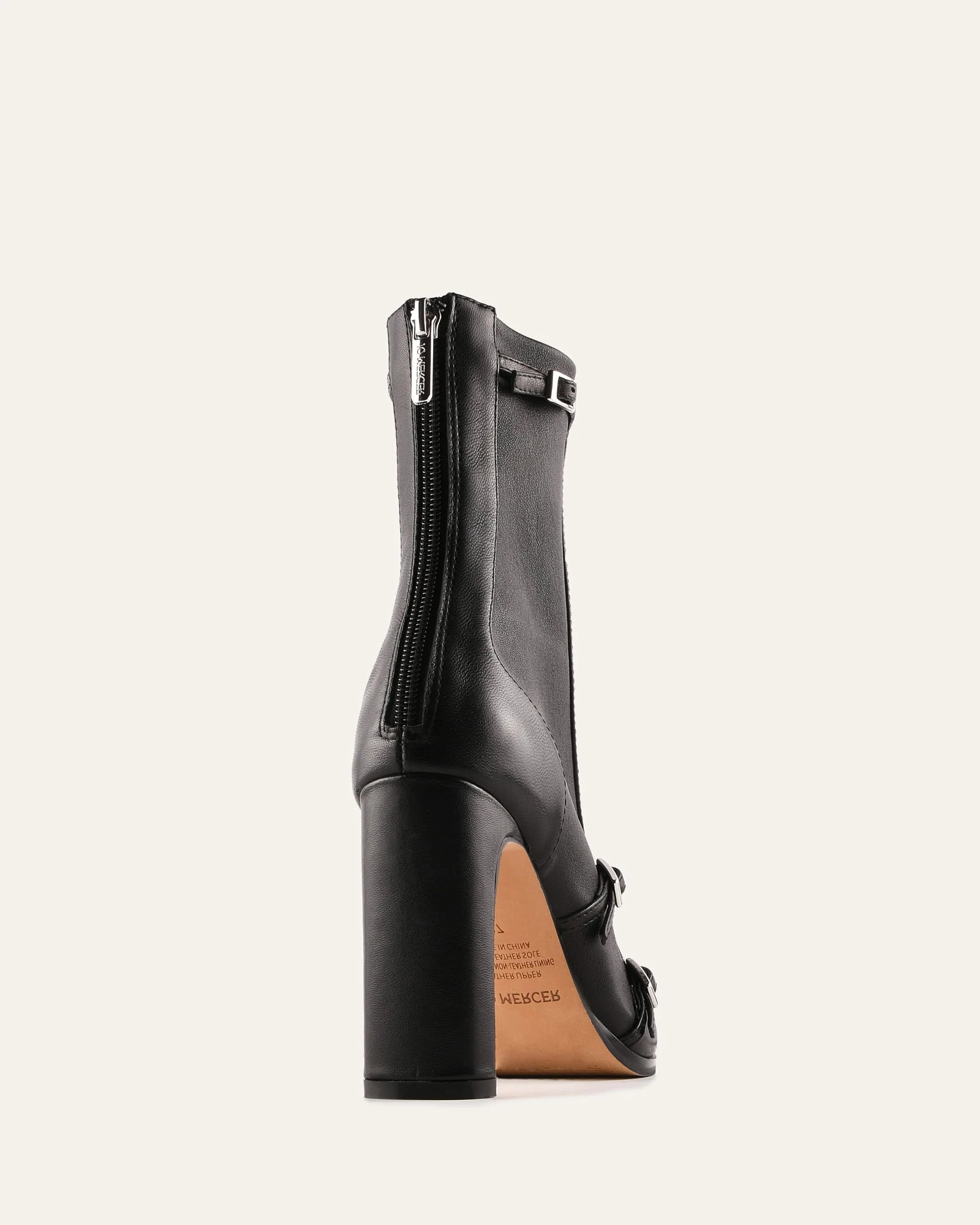 JAIMEE HIGH ANKLE BOOTS BLACK LEATHER - Image 4