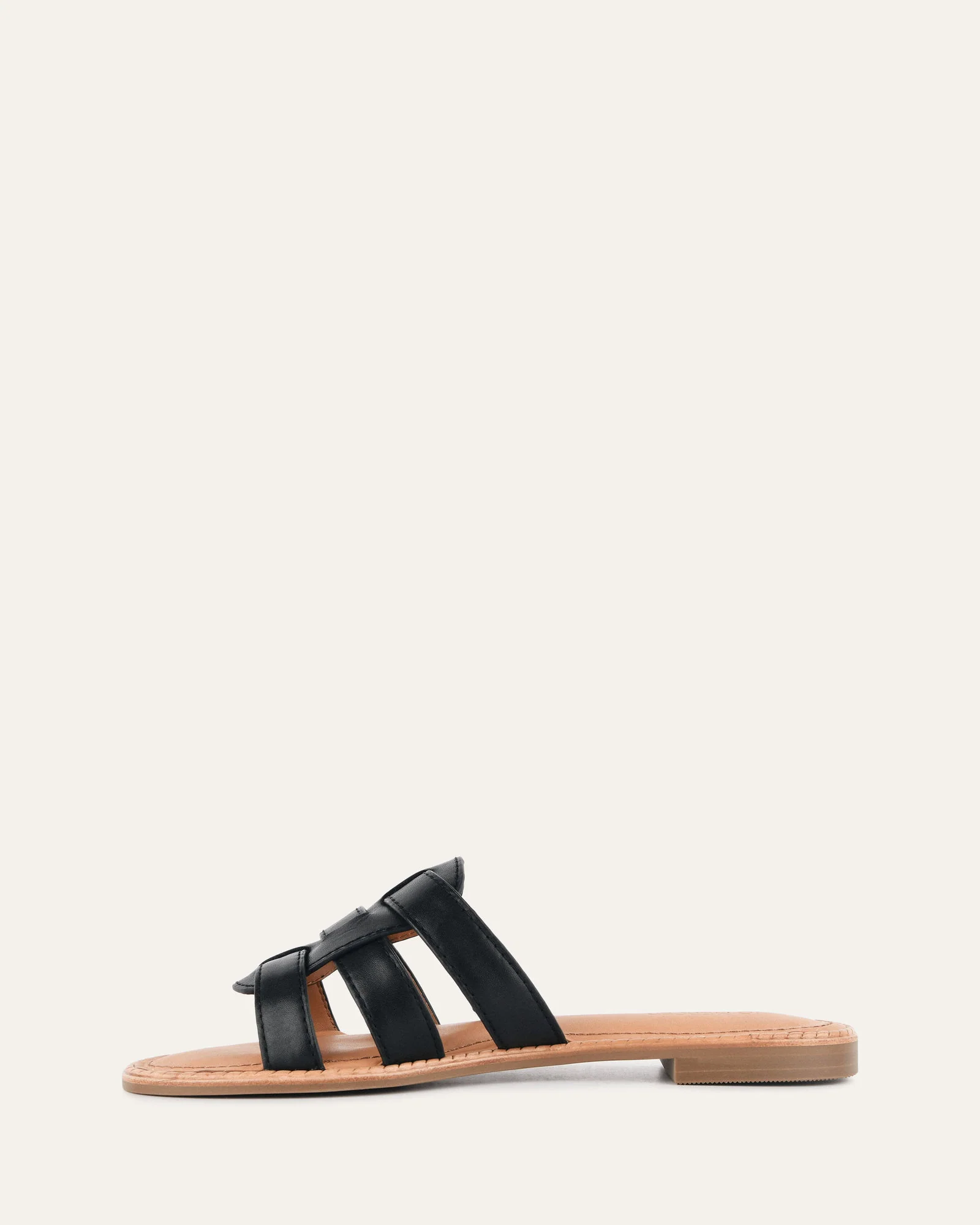 JASPER FLAT SANDALS BLACK LEATHER - Image 6
