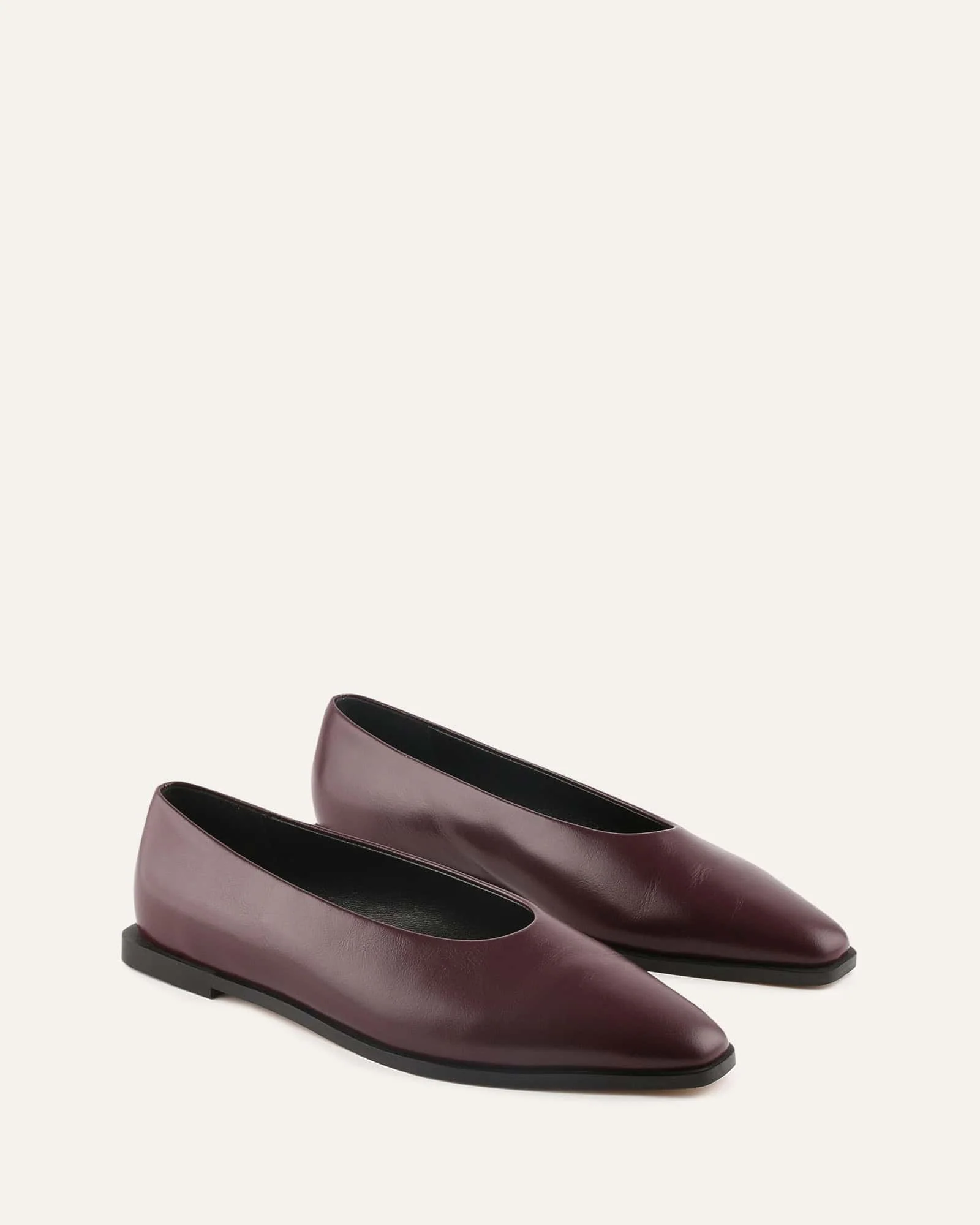 JAXON DRESS FLATS DARK MERLOT LEATHER - Image 2