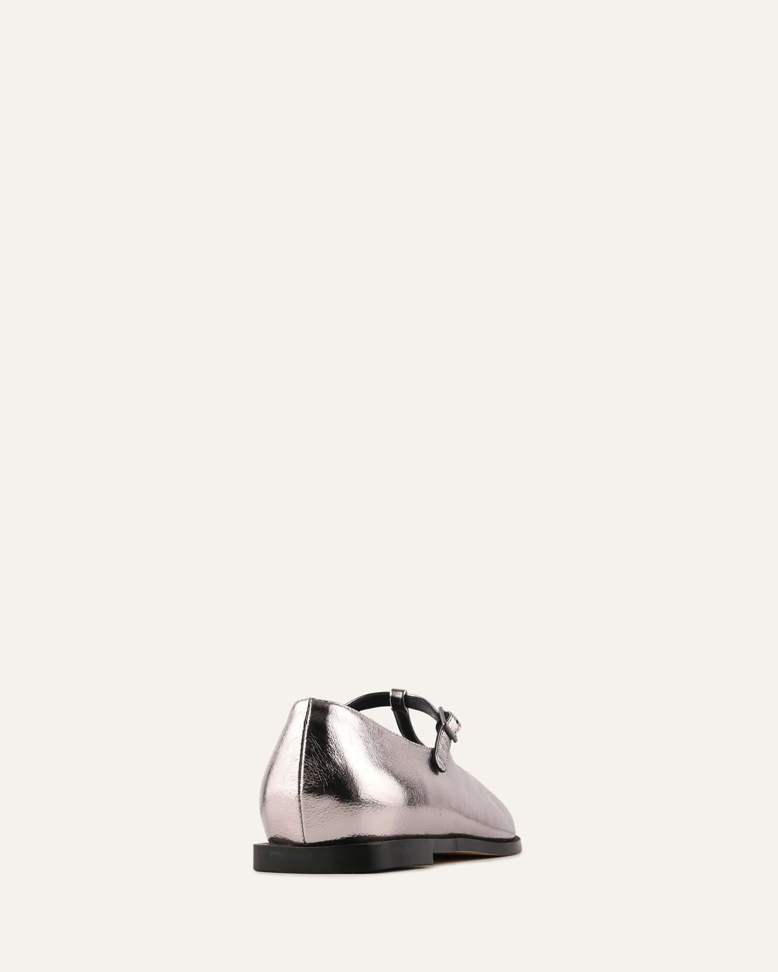 JENSON DRESS FLATS GUNMETAL LEATHER - Image 5