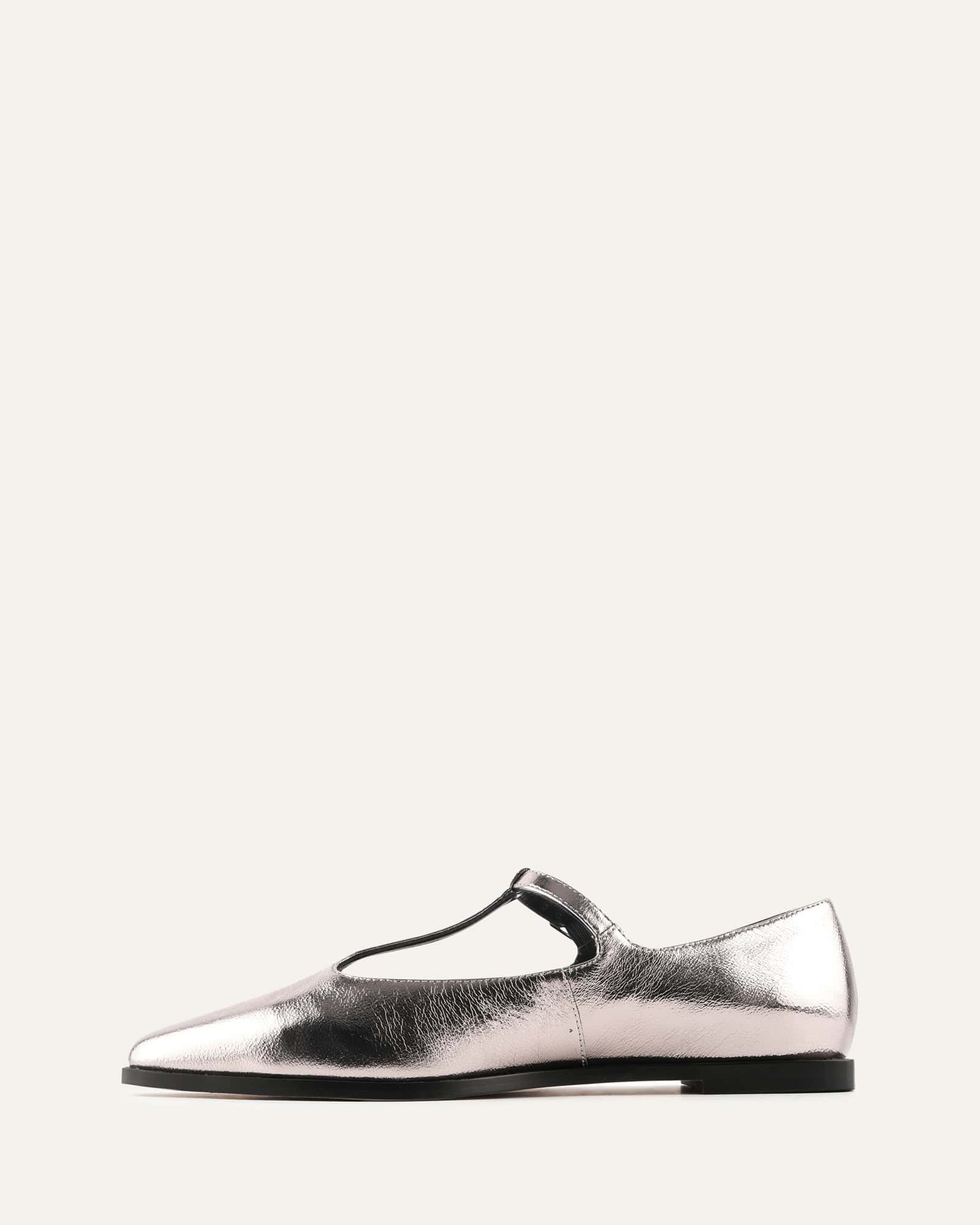 JENSON DRESS FLATS GUNMETAL LEATHER - Image 6