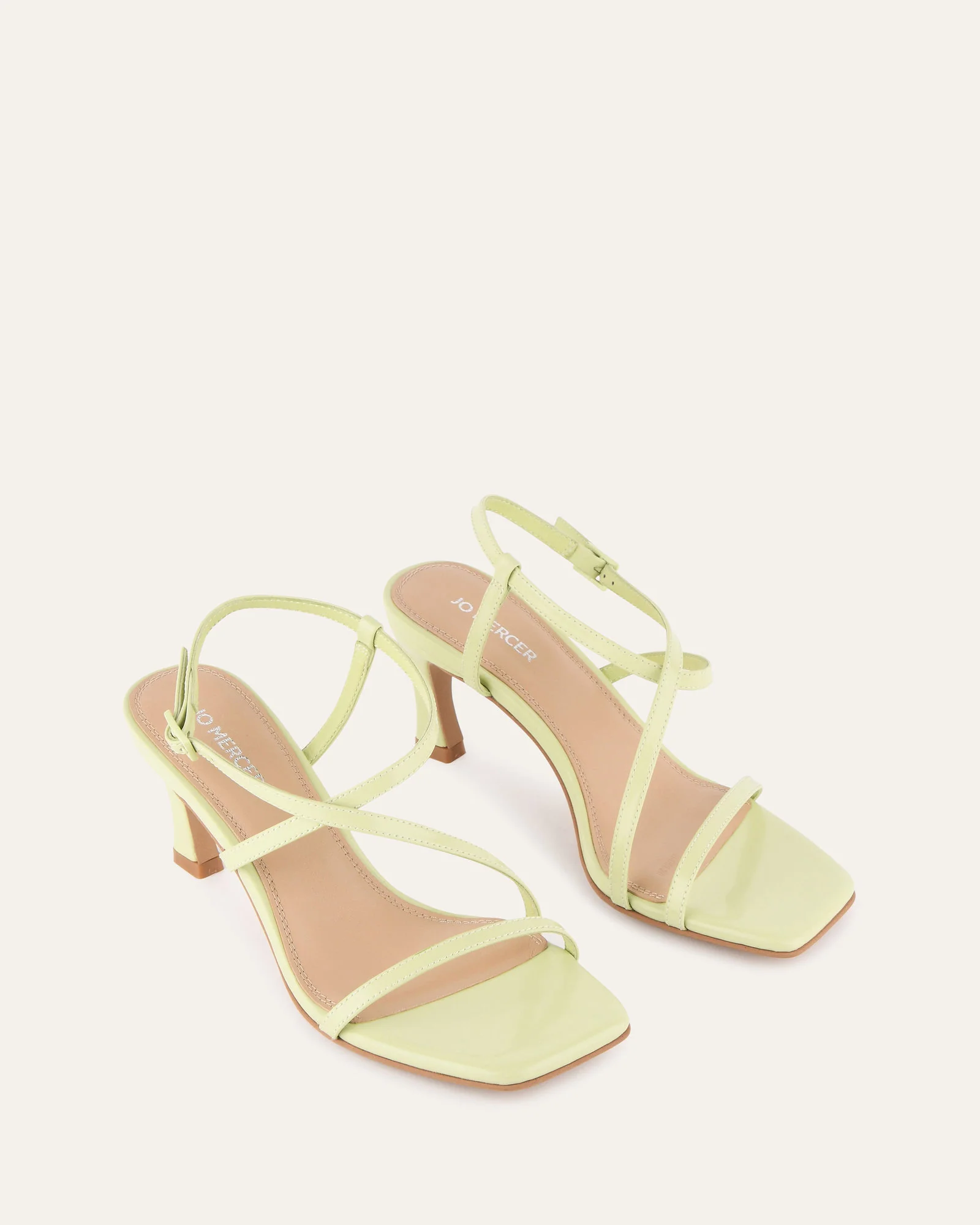JOCKEY HIGH HEEL SANDALS HONEYDEW GREEN LEATHER - Image 3