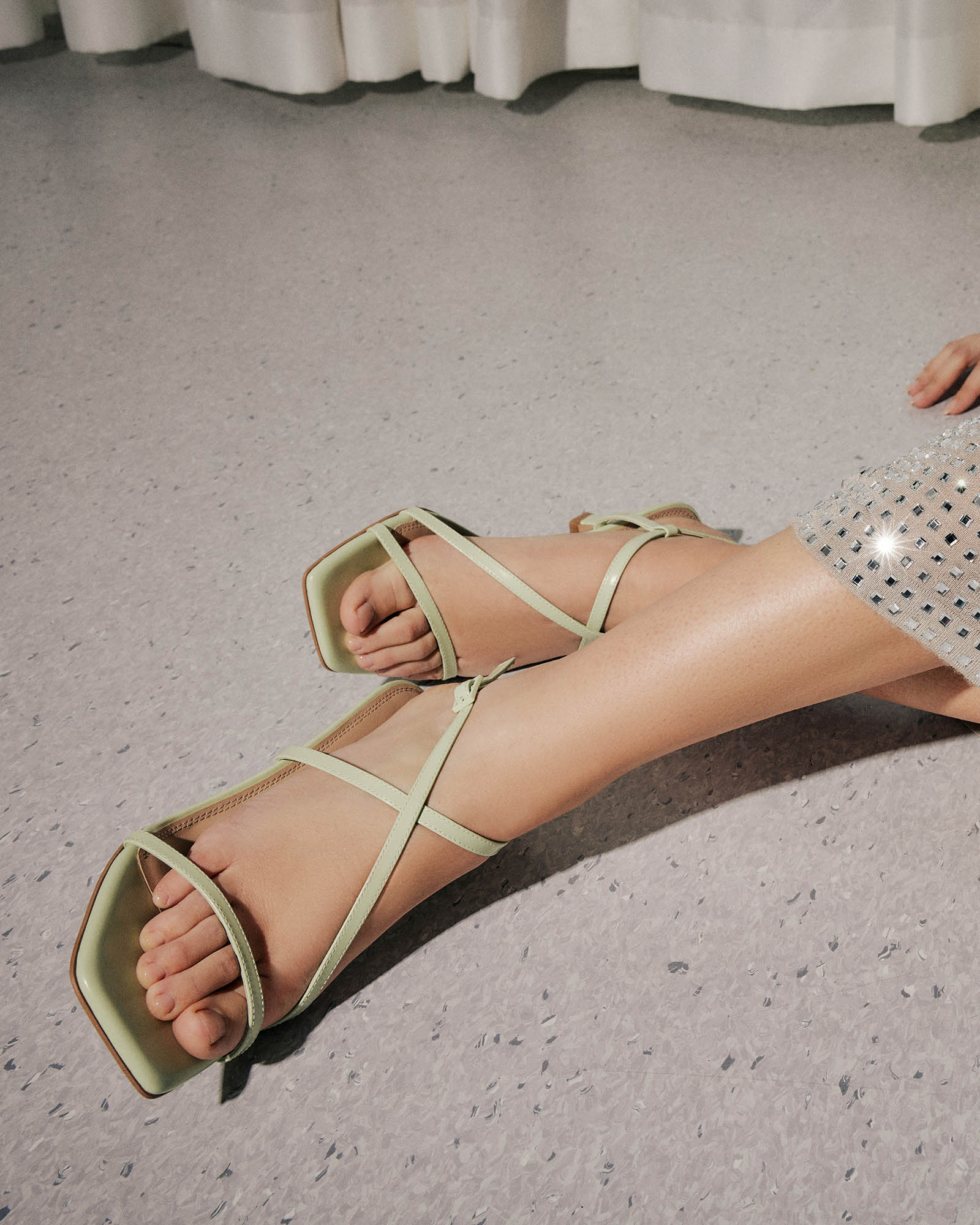 JOCKEY HIGH HEEL SANDALS HONEYDEW GREEN LEATHER - Image 8