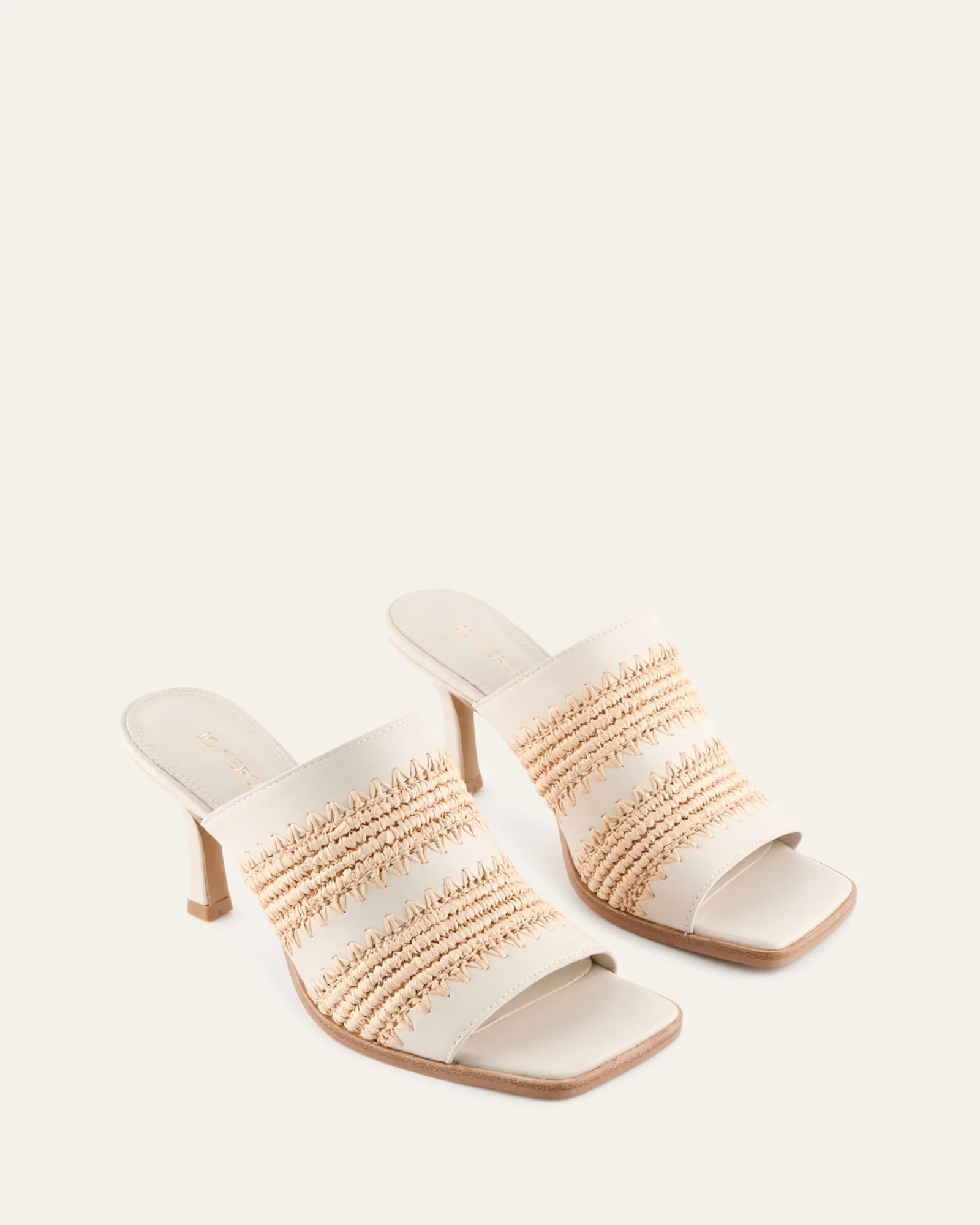 KEATING MID HEEL SANDALS OFF WHITE LEATHER - Image 3