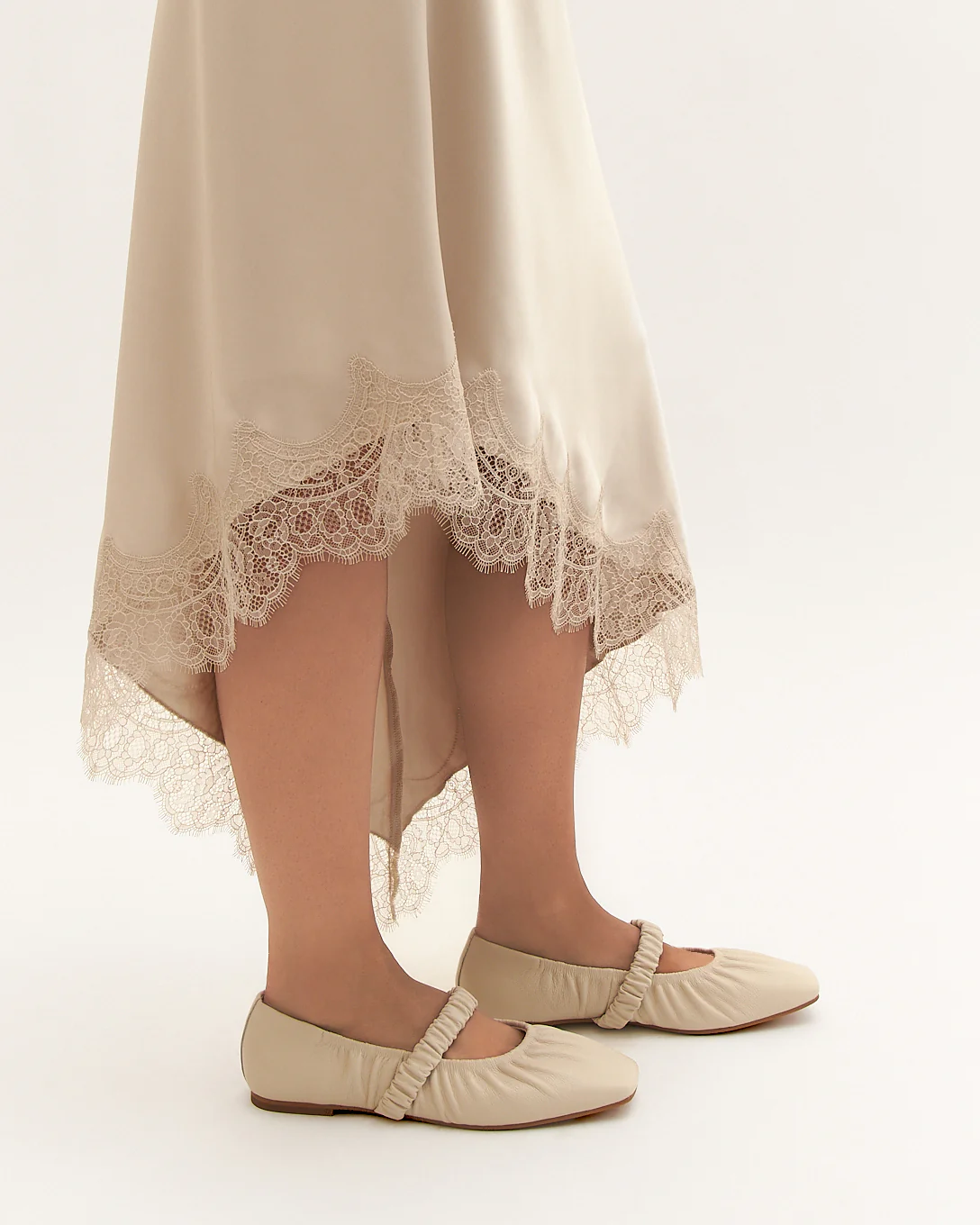 KEELY BALLET FLATS OFF WHITE LEATHER - Image 7