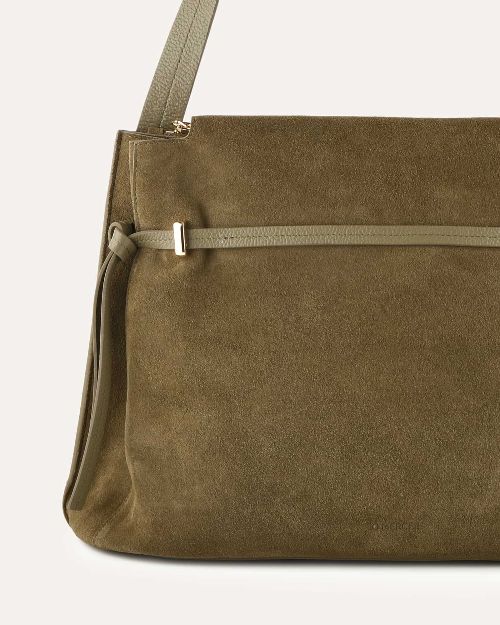 KORA TOTE BAG OLIVE SUEDE - Image 3