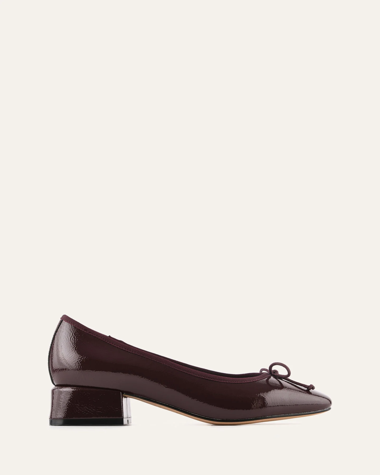 LARA LOW HEELS MERLOT CRINKLE PATENT