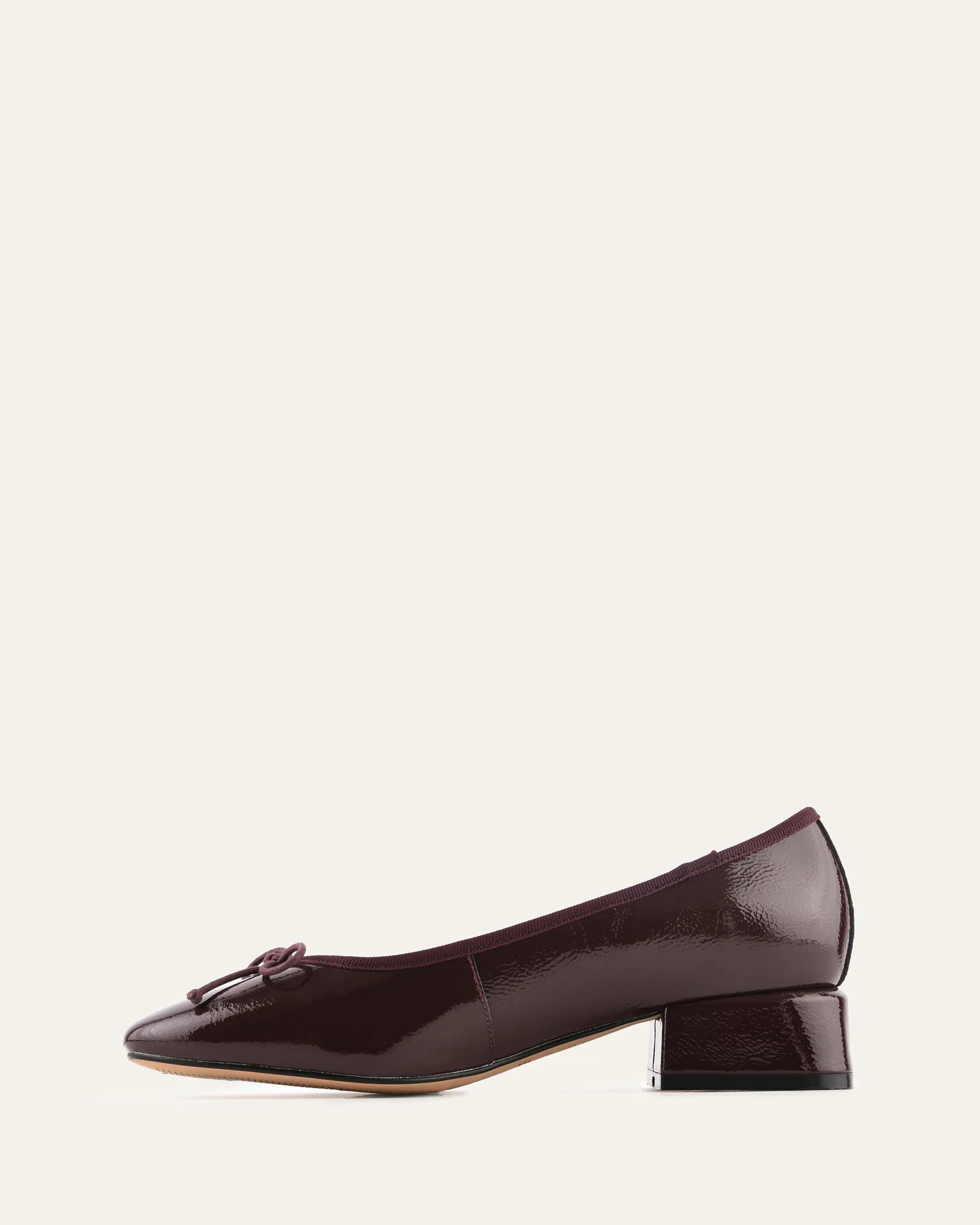 LARA LOW HEELS MERLOT CRINKLE PATENT - Image 6