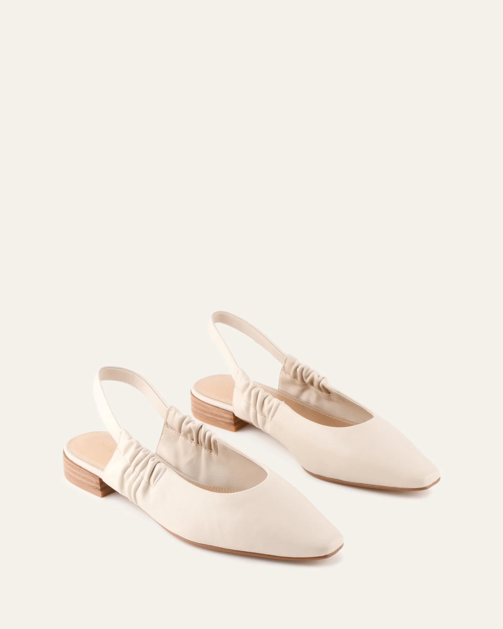 LOGAN DRESS FLATS OFF WHITE LEATHER - Image 3