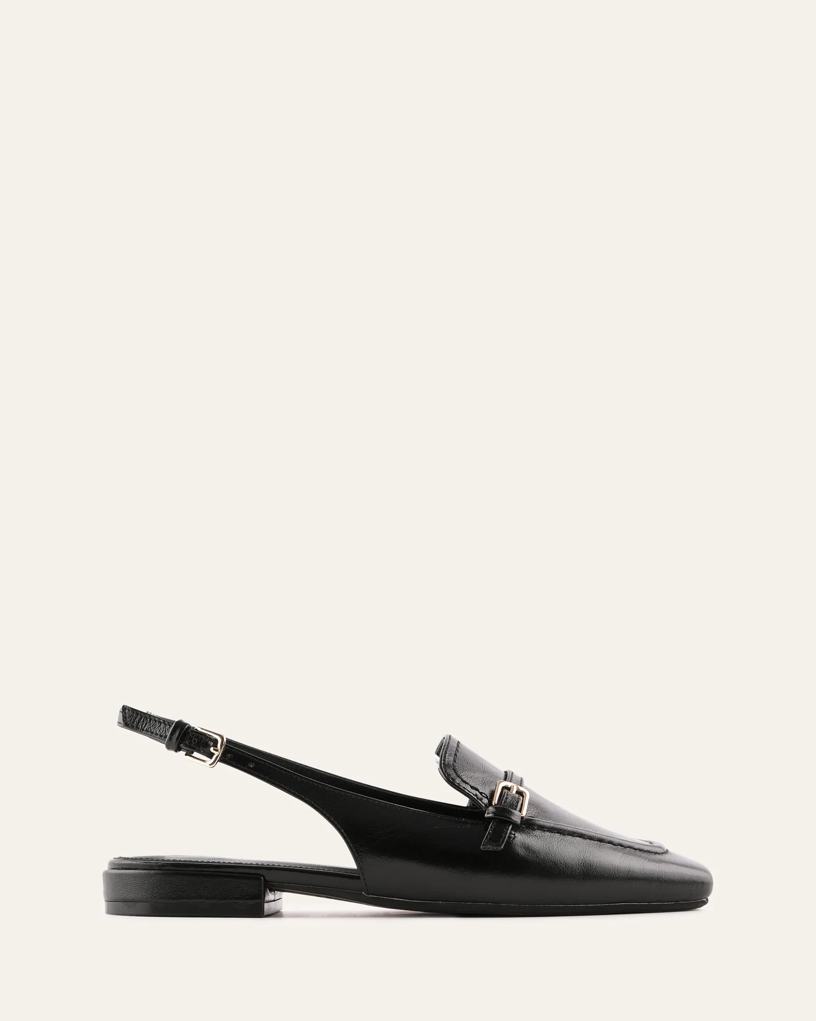 LYON DRESS FLATS BLACK LEATHER