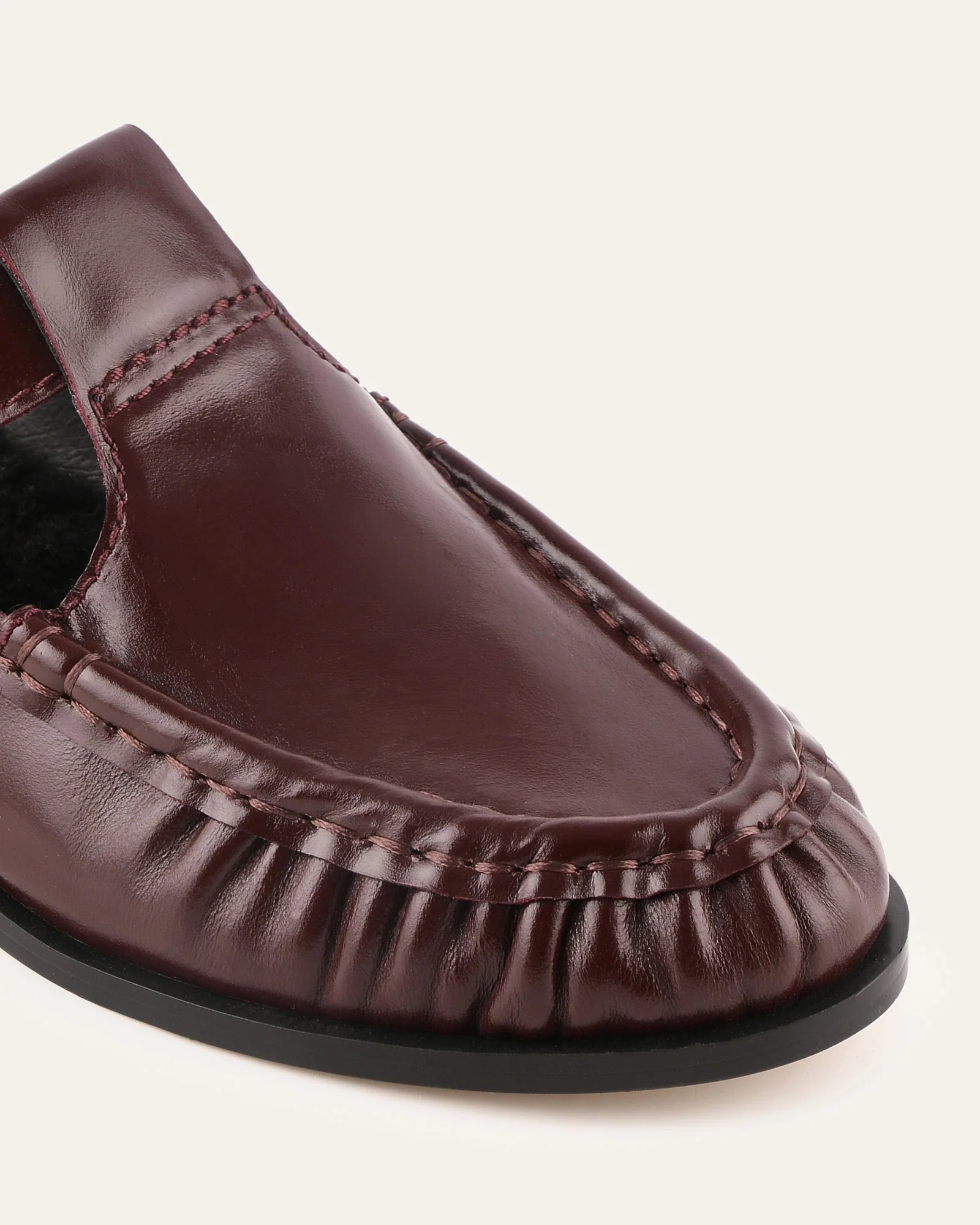 MALIA LOAFERS DARK MERLOT LEATHER - Image 3