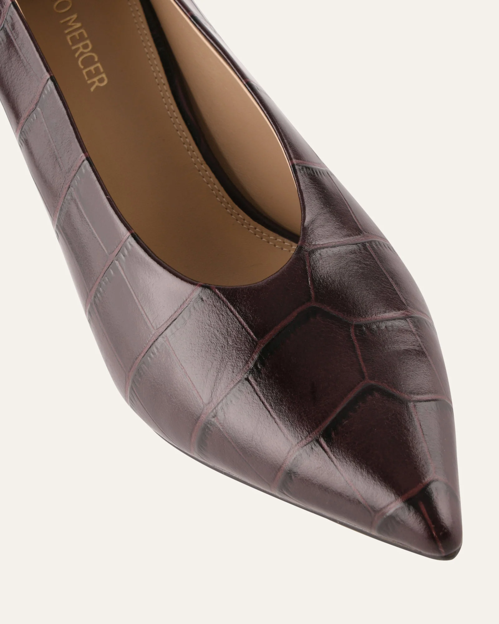 MARILYN MID HEELS MAHOGANY CROC - Image 4