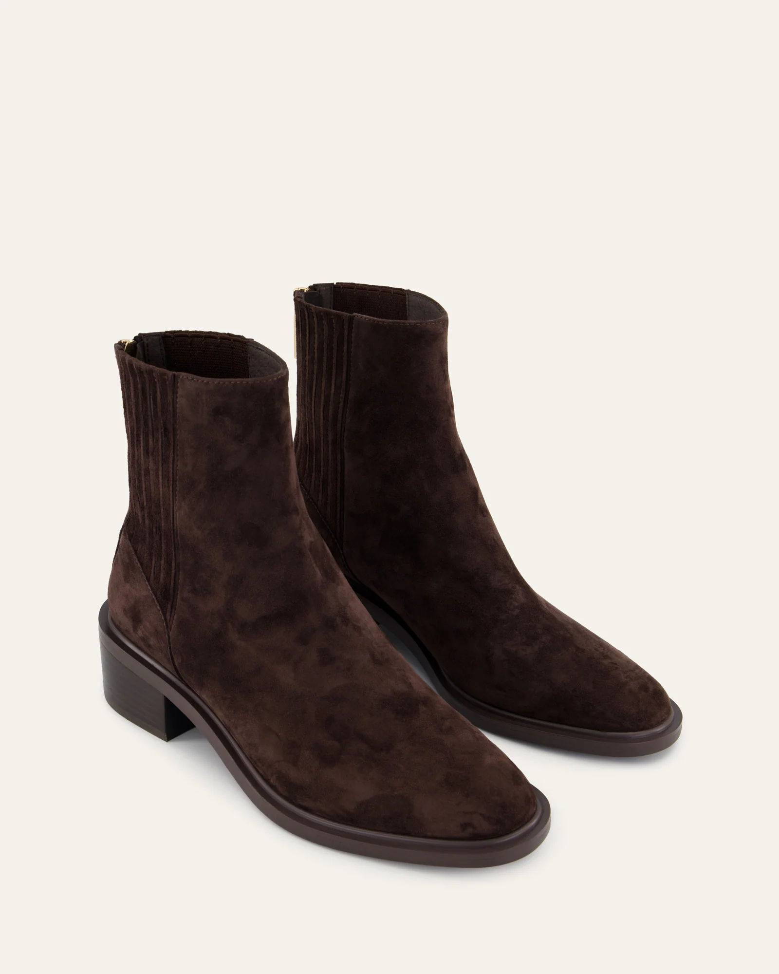MASON FLAT ANKLE BOOTS BITTER CHOC SUEDE - Image 3