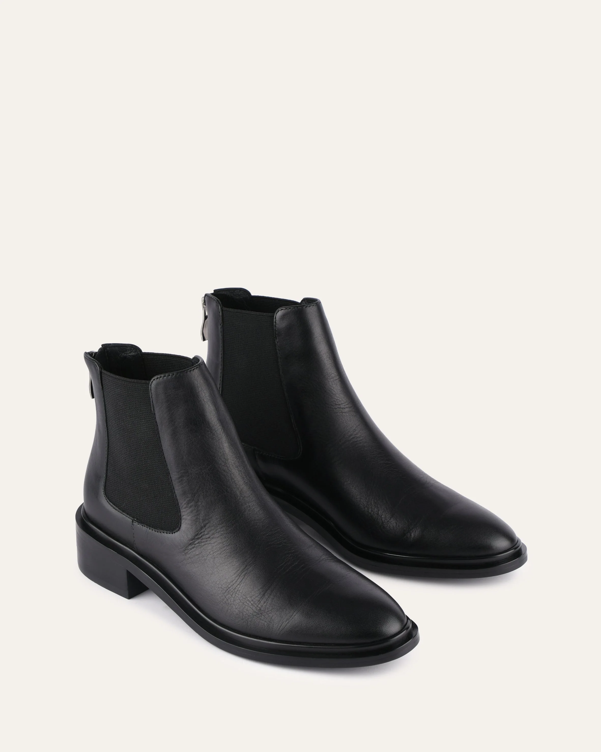 MELROSE FLAT ANKLE BOOTS BLACK LEATHER - Image 3