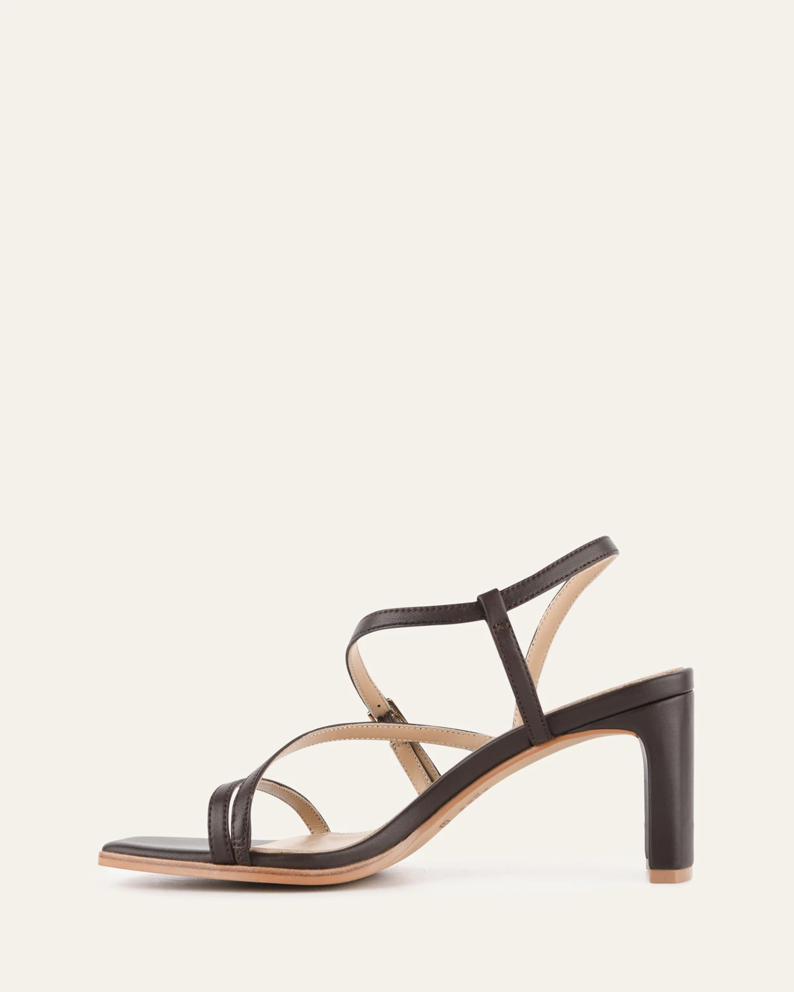 NALA MID HEEL SANDALS BITTER CHOC LEATHER - Image 6