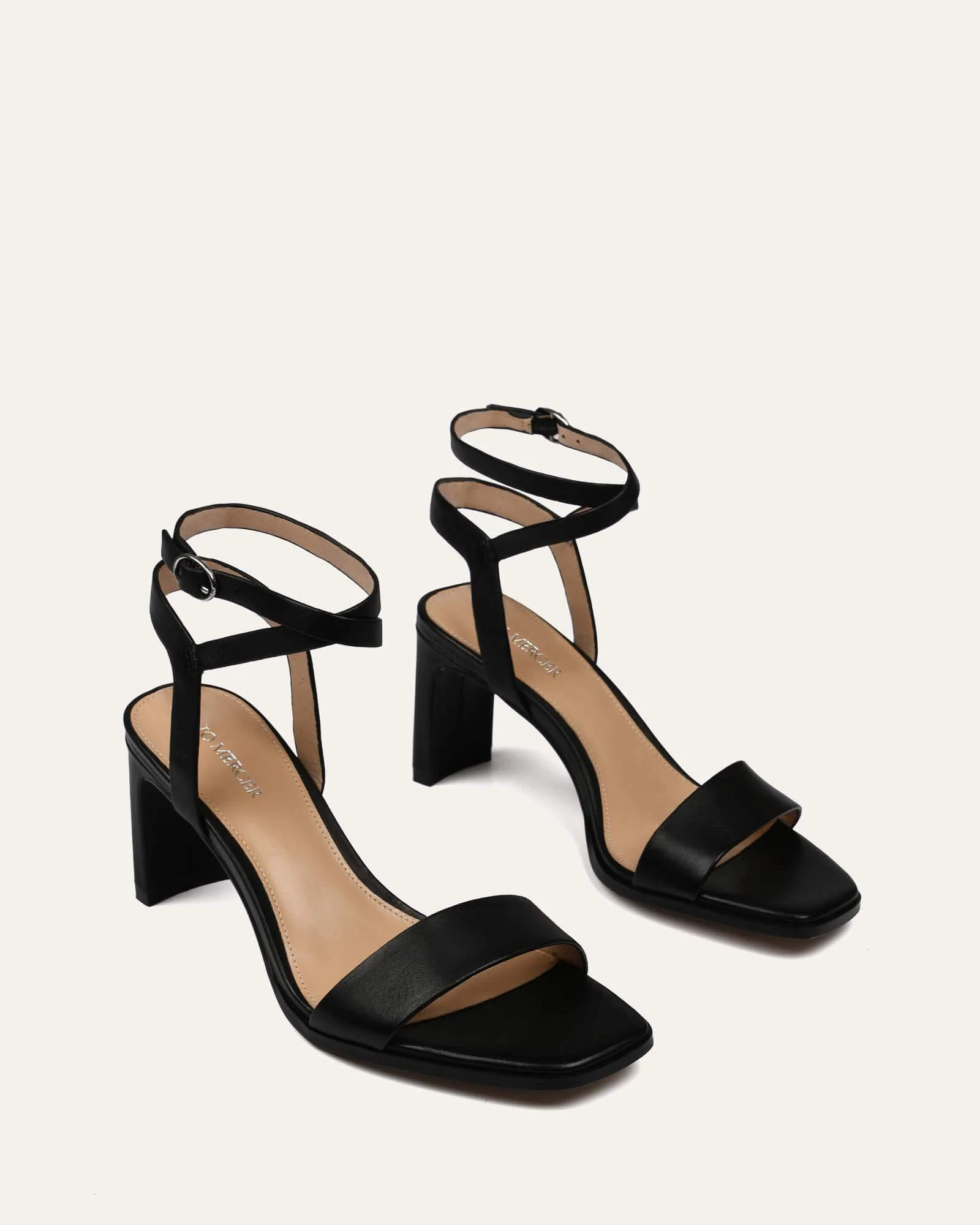 NATSU MID HEEL SANDALS BLACK LEATHER - Image 3