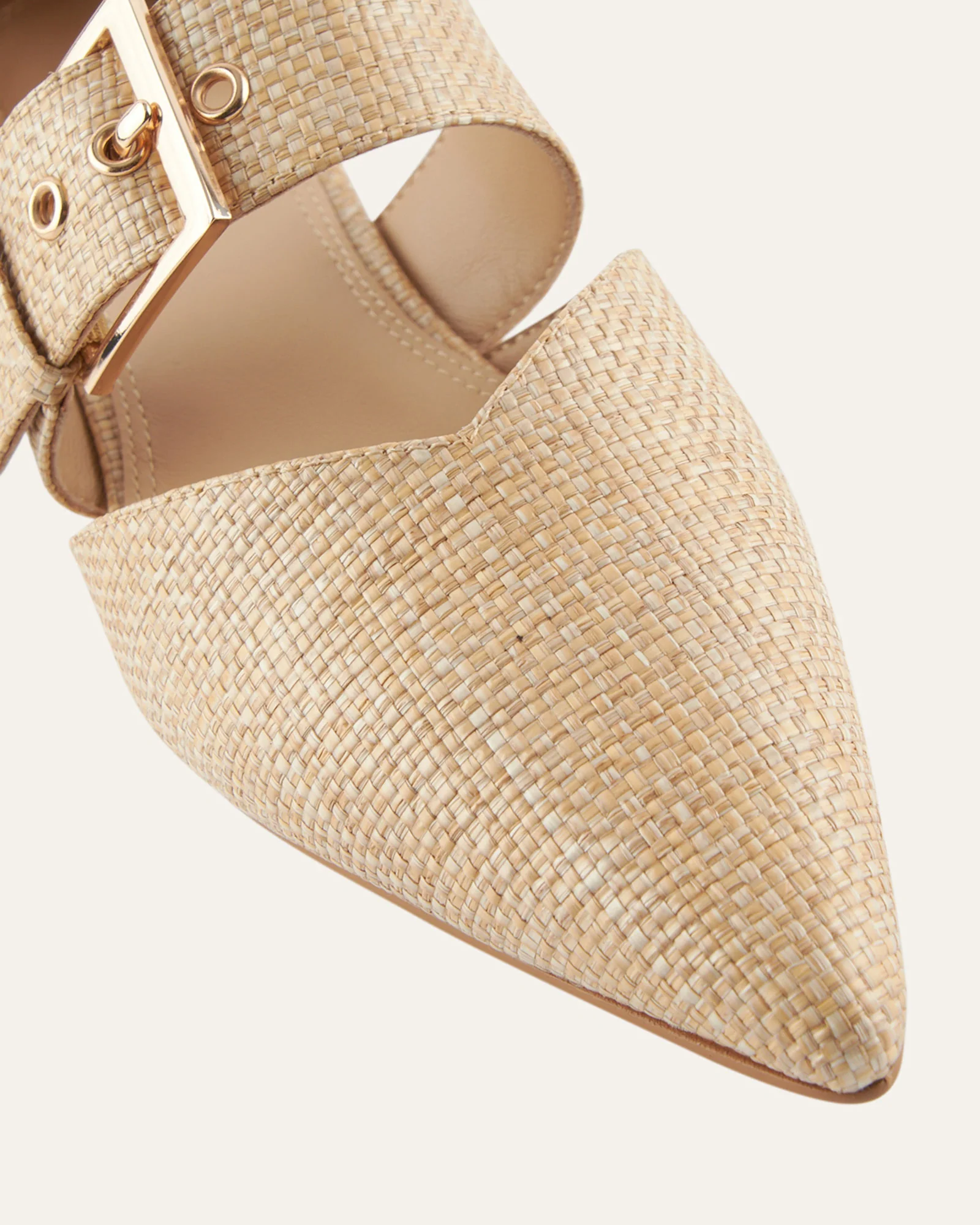NEELA DRESS FLATS TAN RAFFIA - Image 3