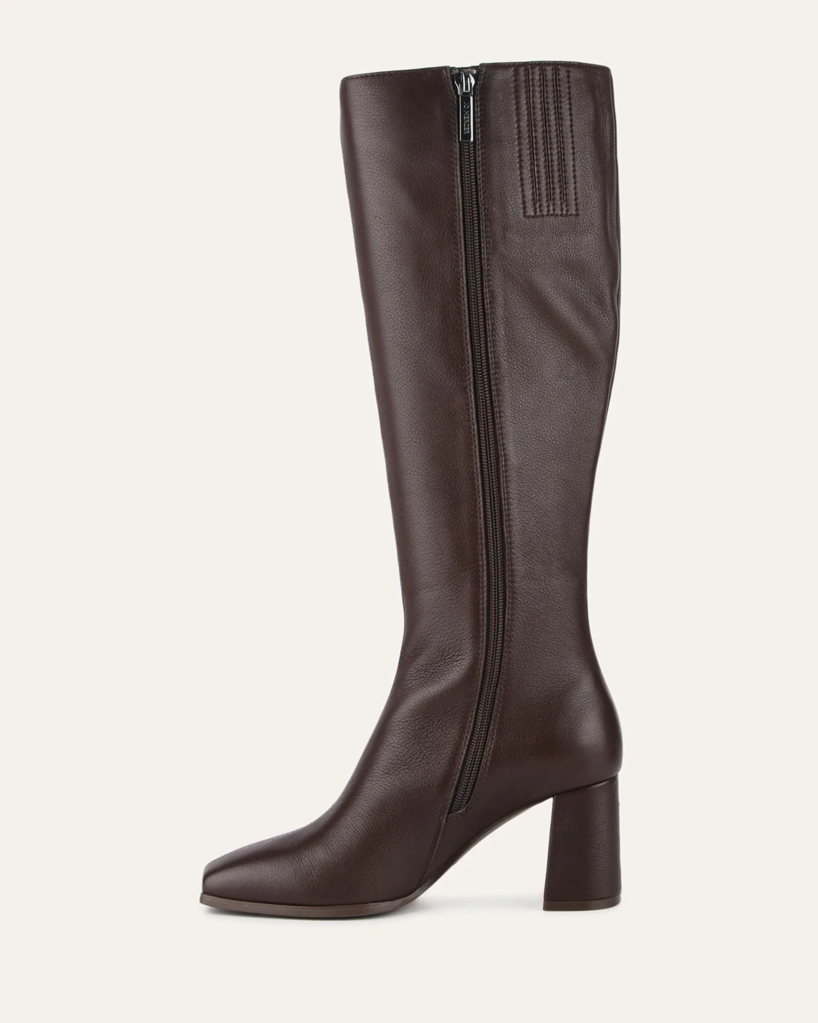 NELLIE KNEE BOOTS BITTER CHOC LEATHER - Image 6