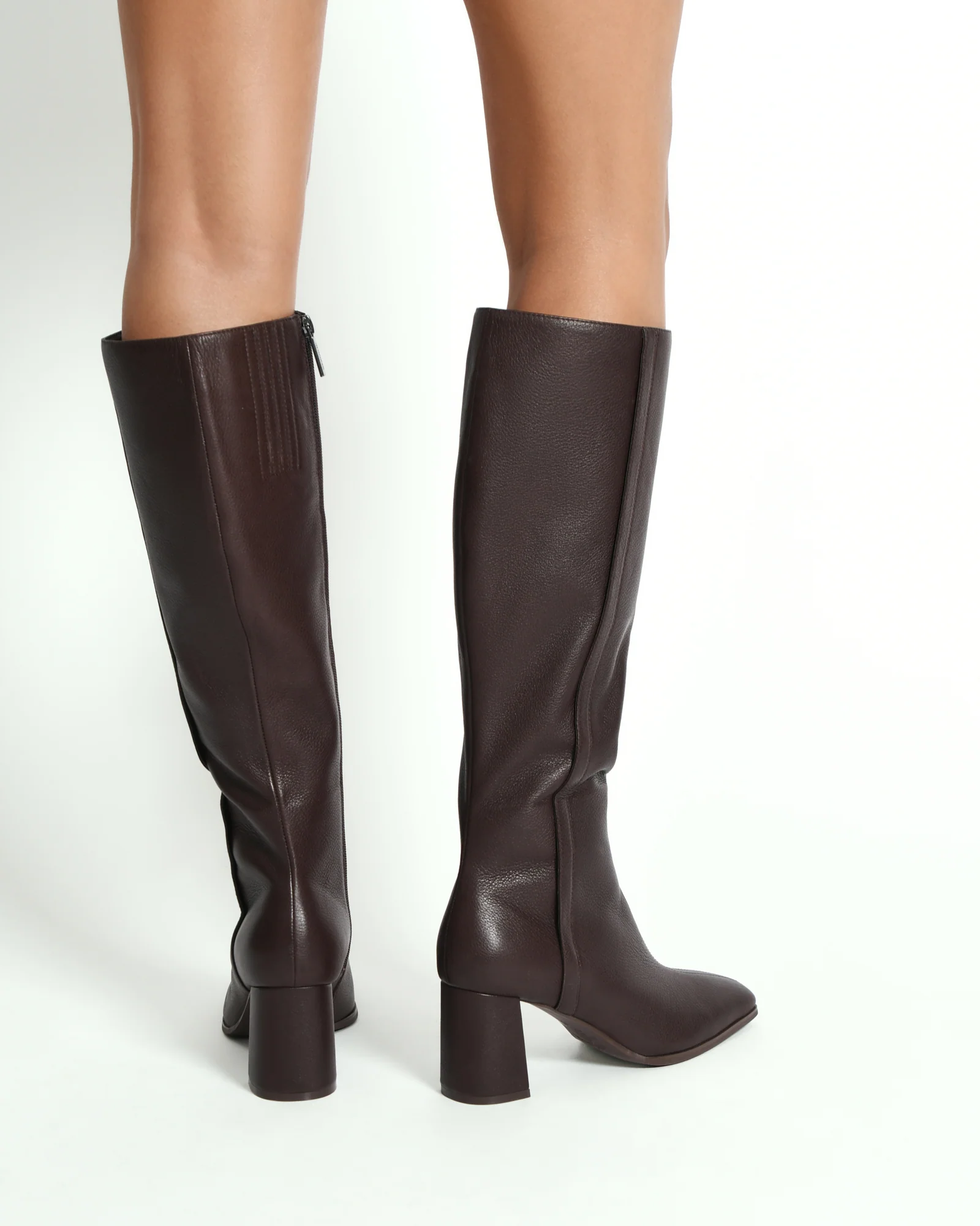 NELLIE KNEE BOOTS BITTER CHOC LEATHER - Image 7