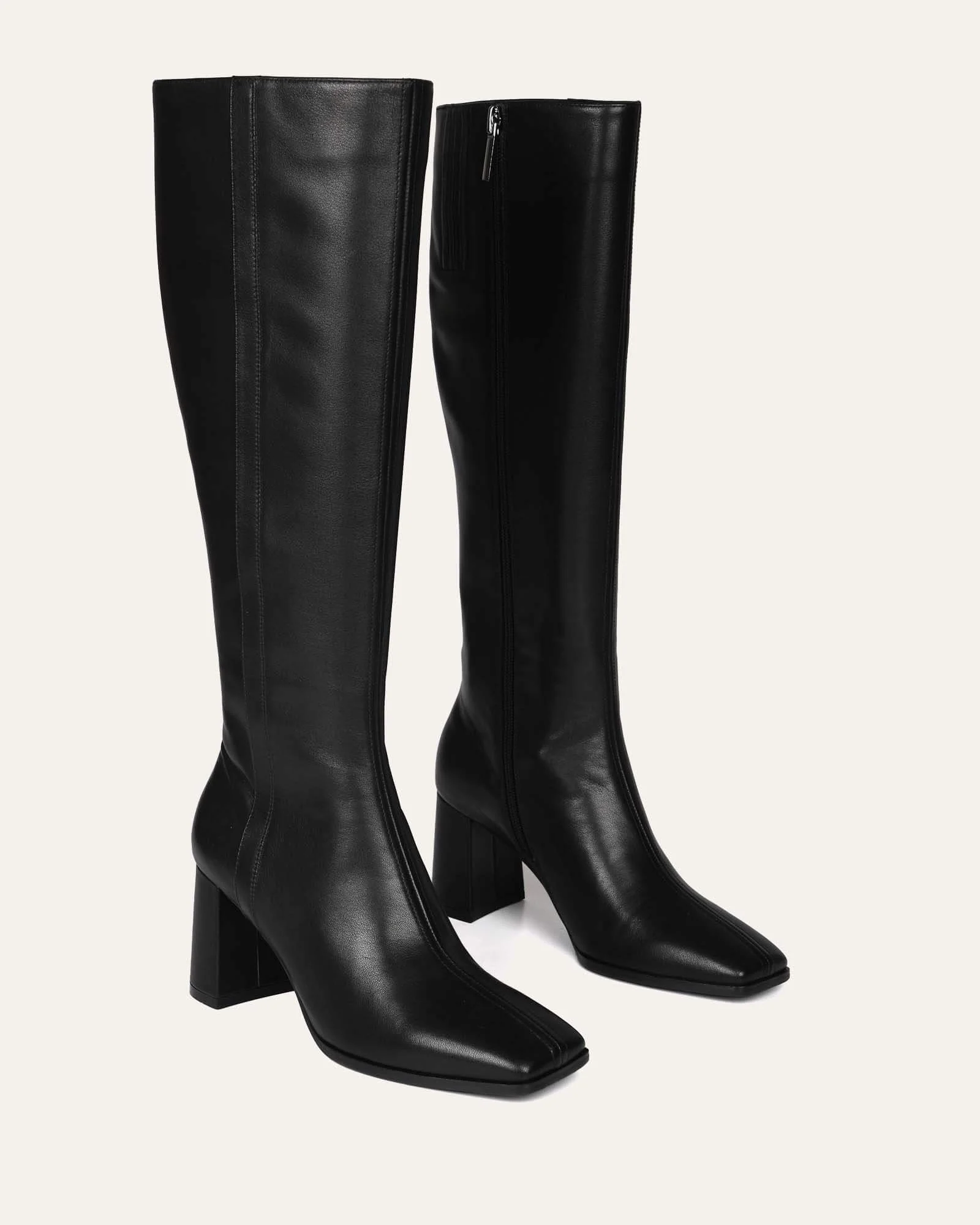 NELLIE KNEE BOOTS BLACK LEATHER - Image 3
