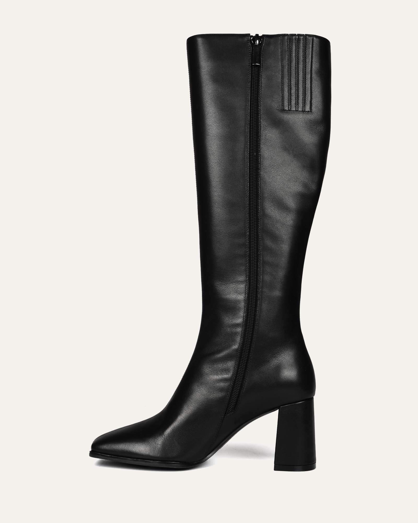 NELLIE KNEE BOOTS BLACK LEATHER - Image 6