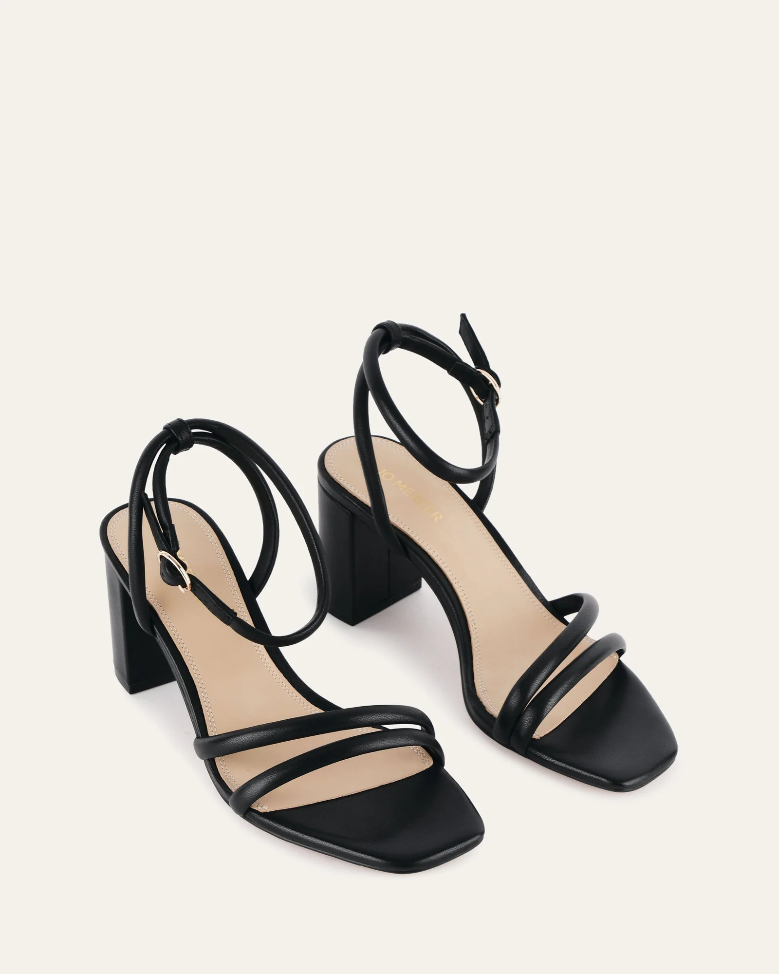 NINO HIGH HEEL SANDALS BLACK LEATHER - Image 3