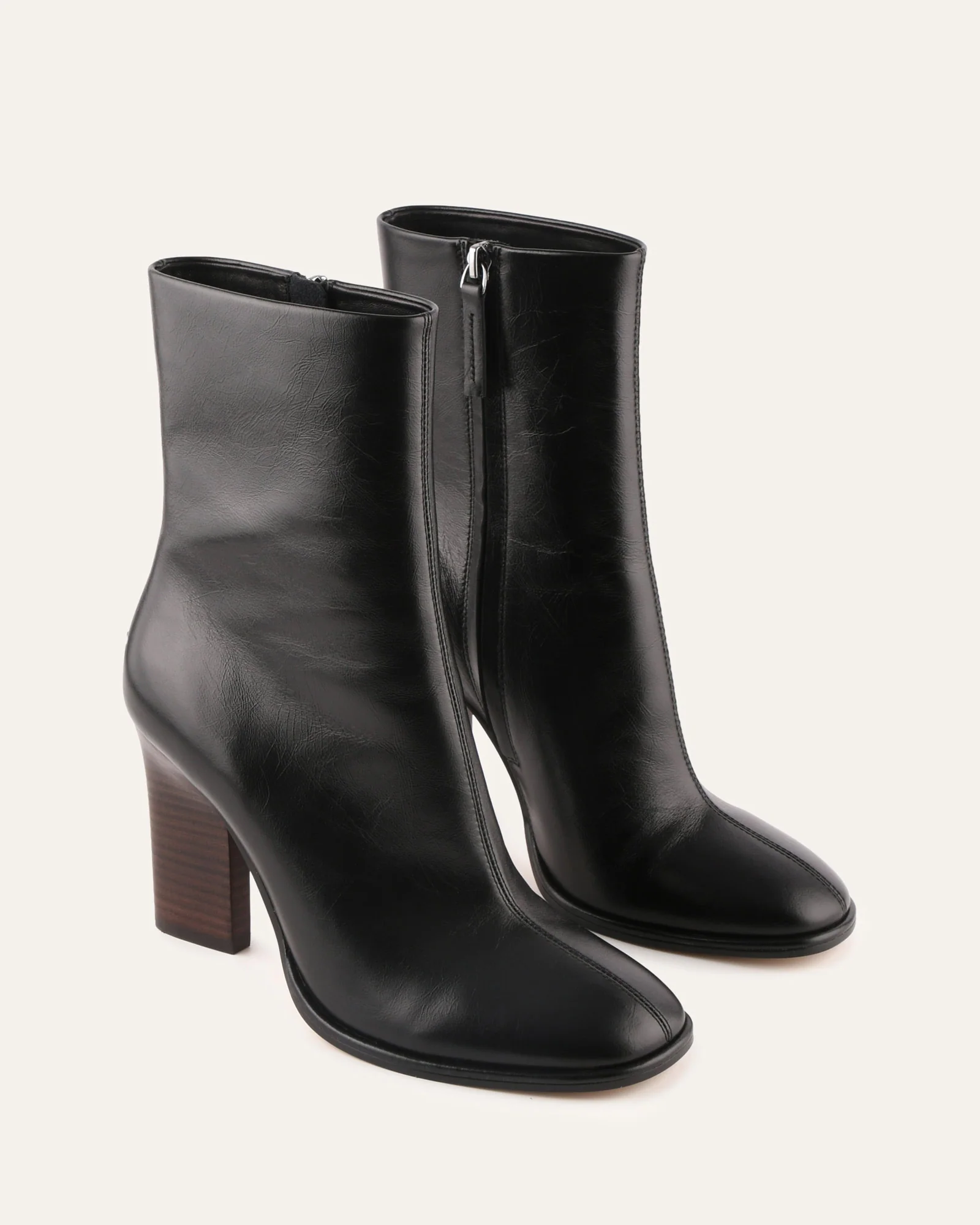 ODESSA HIGH ANKLE BOOTS BLACK LEATHER - Image 3