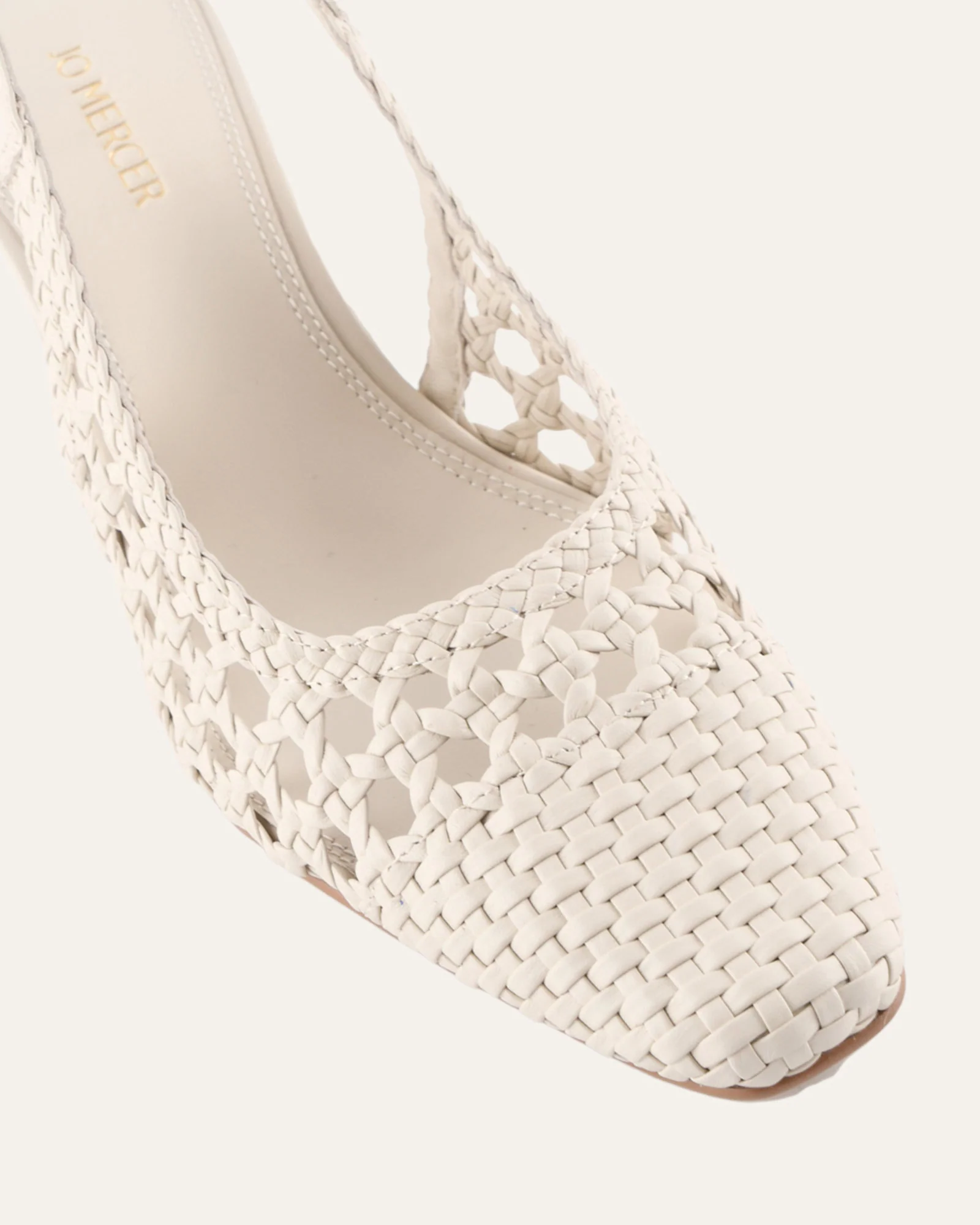OSCAR MID HEELS OFF WHITE LEATHER - Image 4