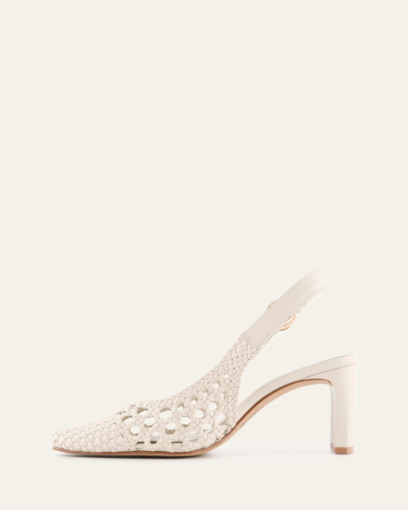 OSCAR MID HEELS OFF WHITE LEATHER - Image 6