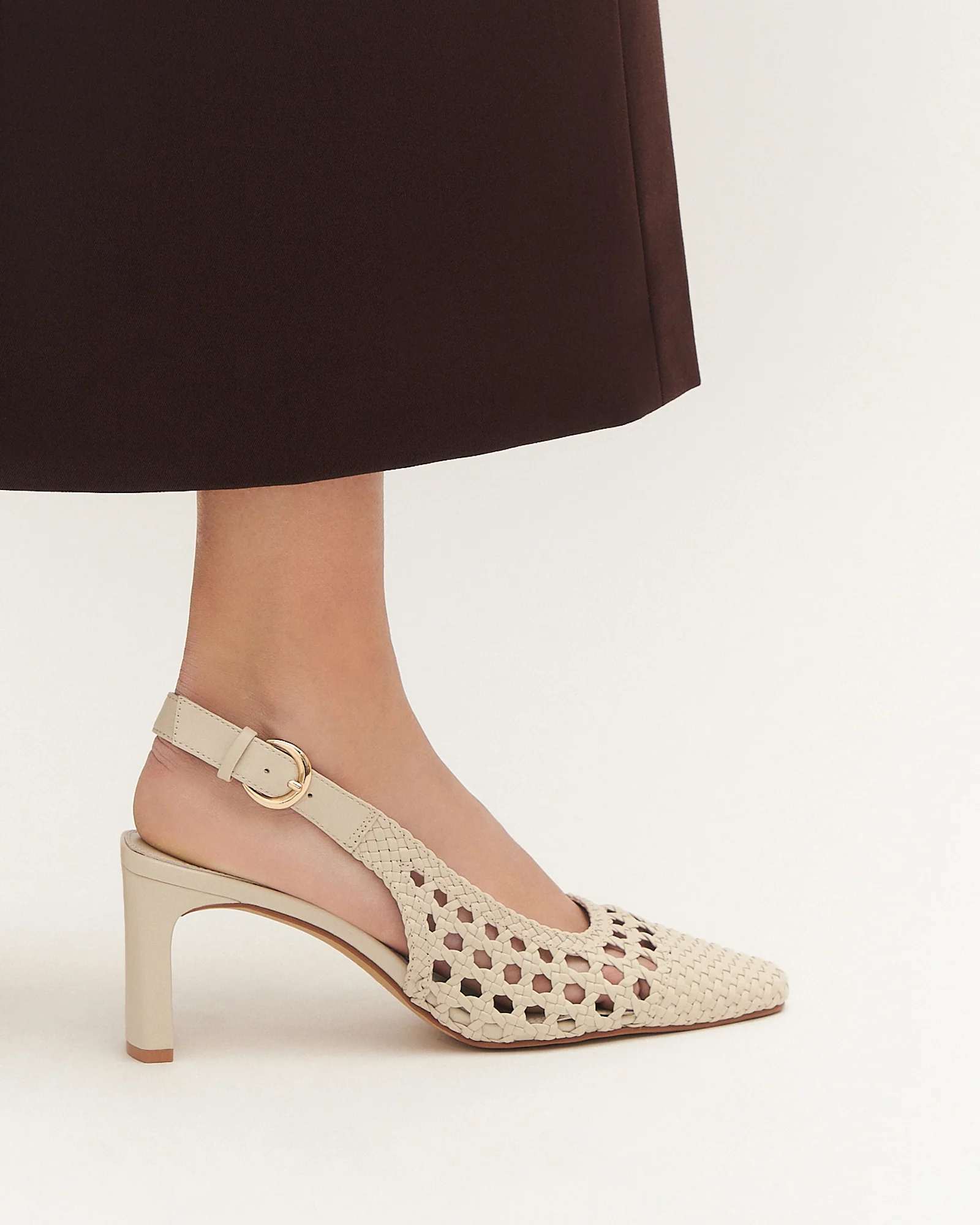 OSCAR MID HEELS OFF WHITE LEATHER - Image 7