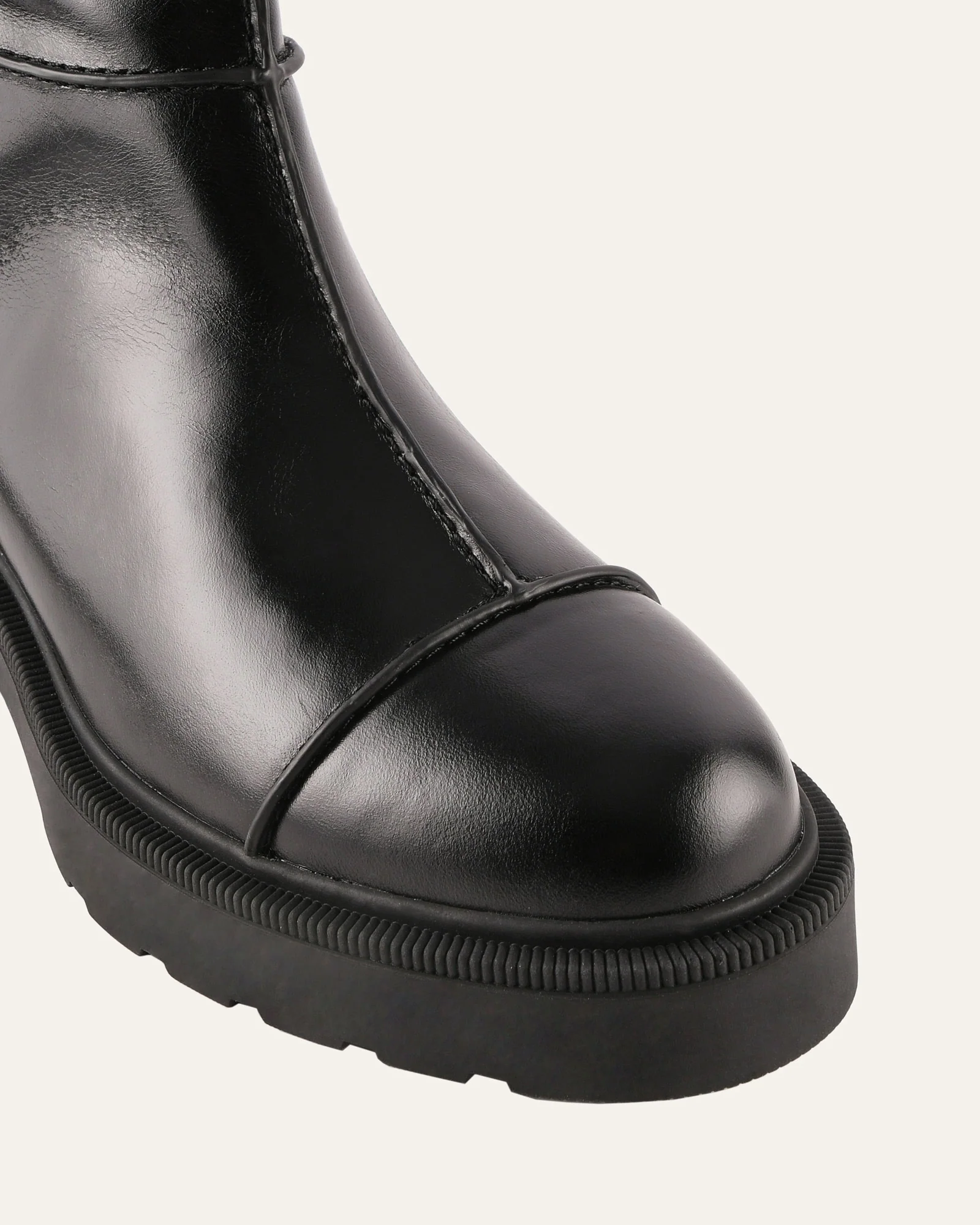 PARKER FLAT ANKLE BOOTS BLACK LEATHER - Image 4