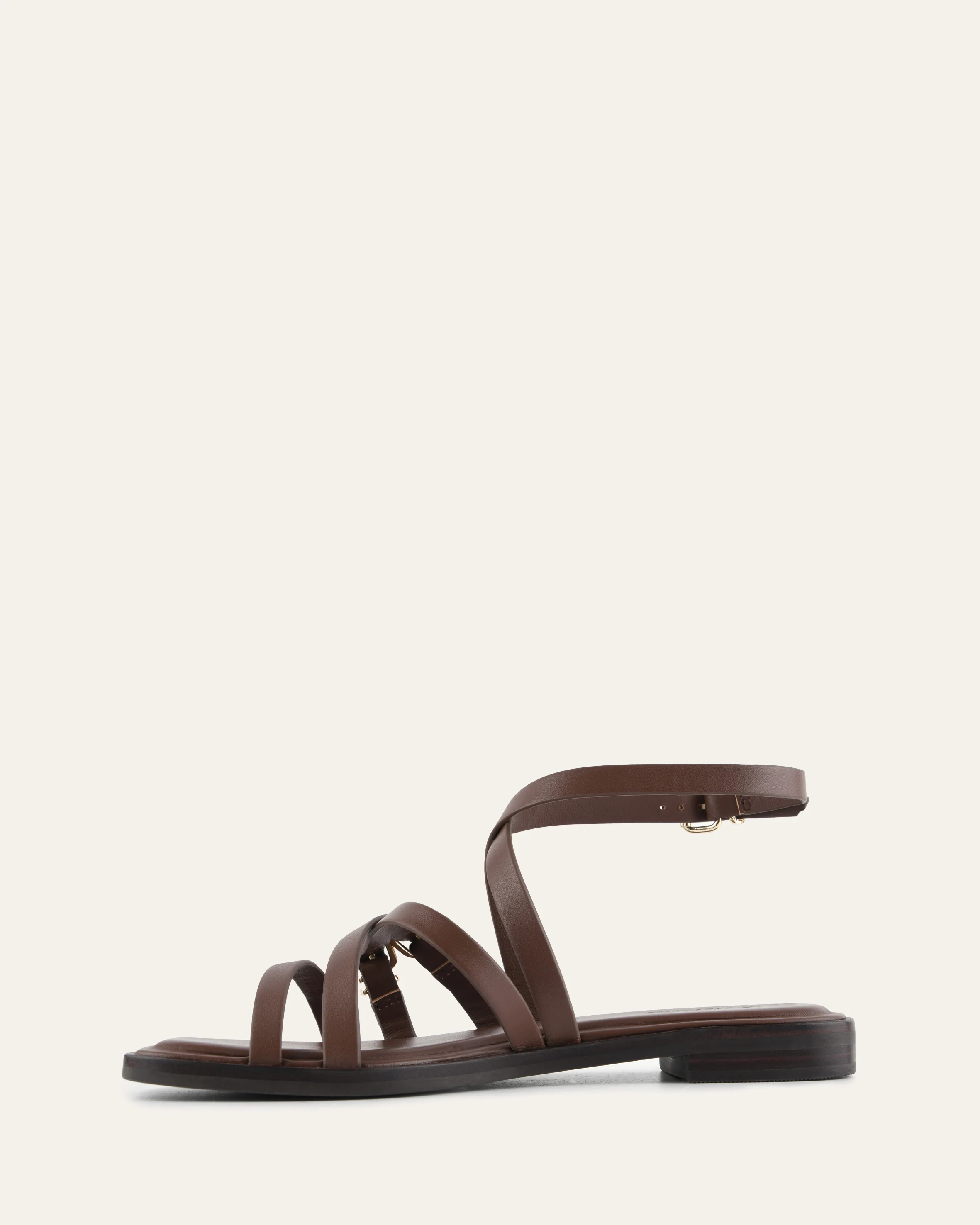 PIERRE FLAT SANDALS PECAN LEATHER - Image 6