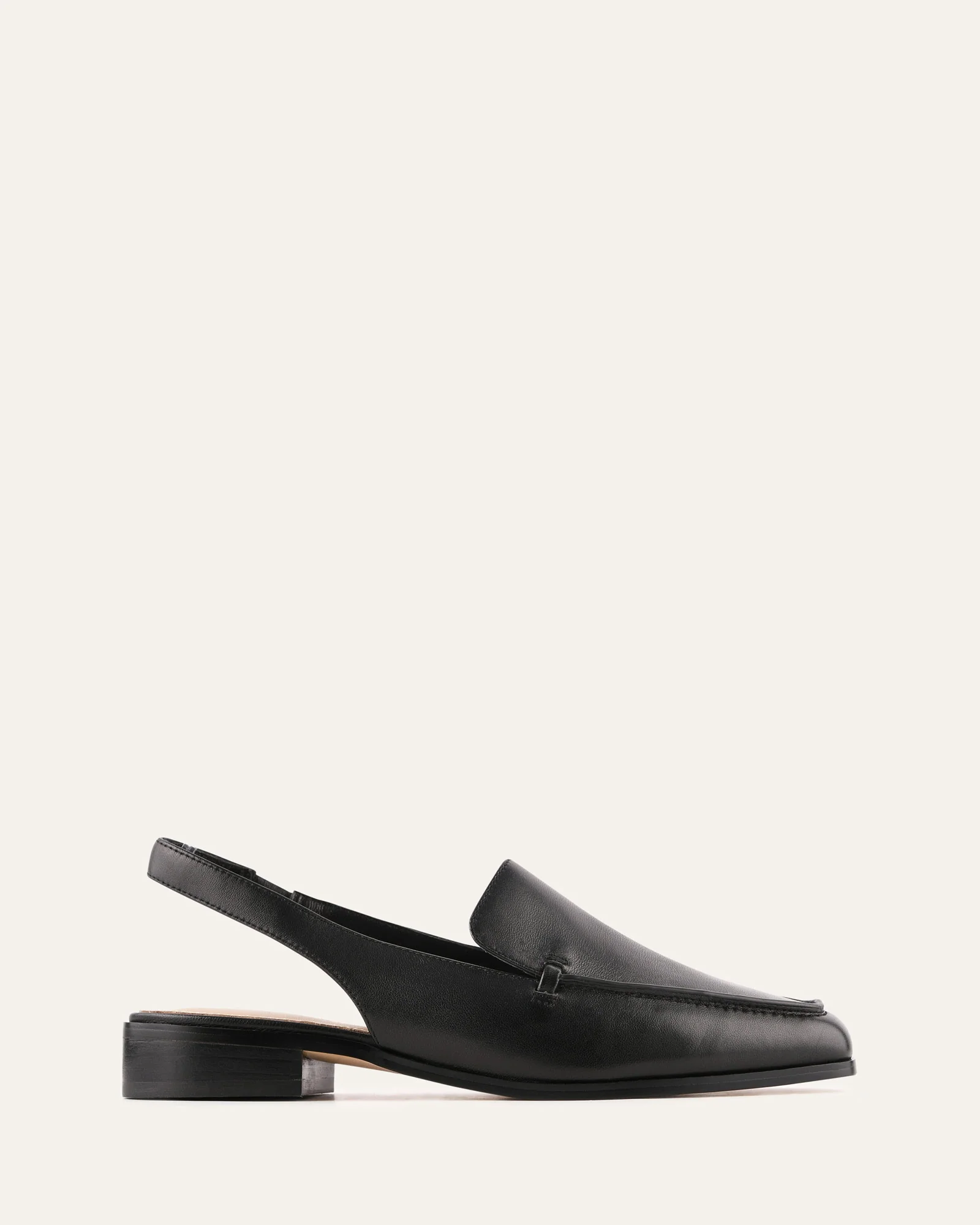 RANA CASUAL FLATS BLACK LEATHER