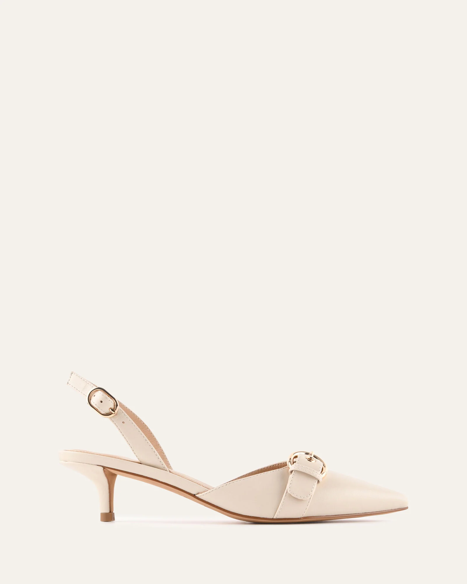 RANGER LOW HEELS OFF WHITE LEATHER