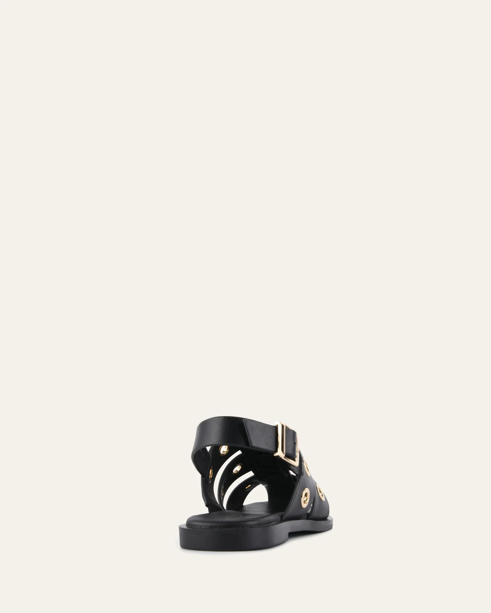 SAFFI FLAT SANDALS BLACK LEATHER - Image 5