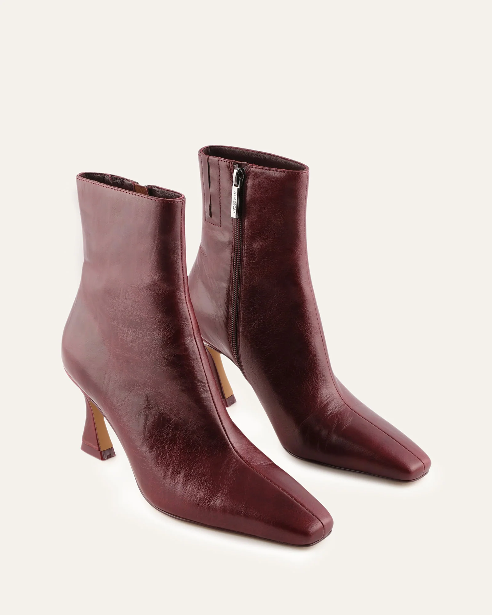 SELMA MID ANKLE BOOTS MERLOT LEATHER - Image 3