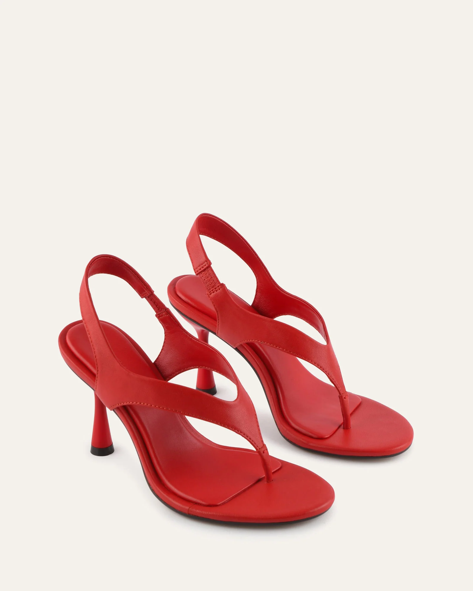 SHADE HIGH HEEL SANDALS RED LEATHER - Image 3