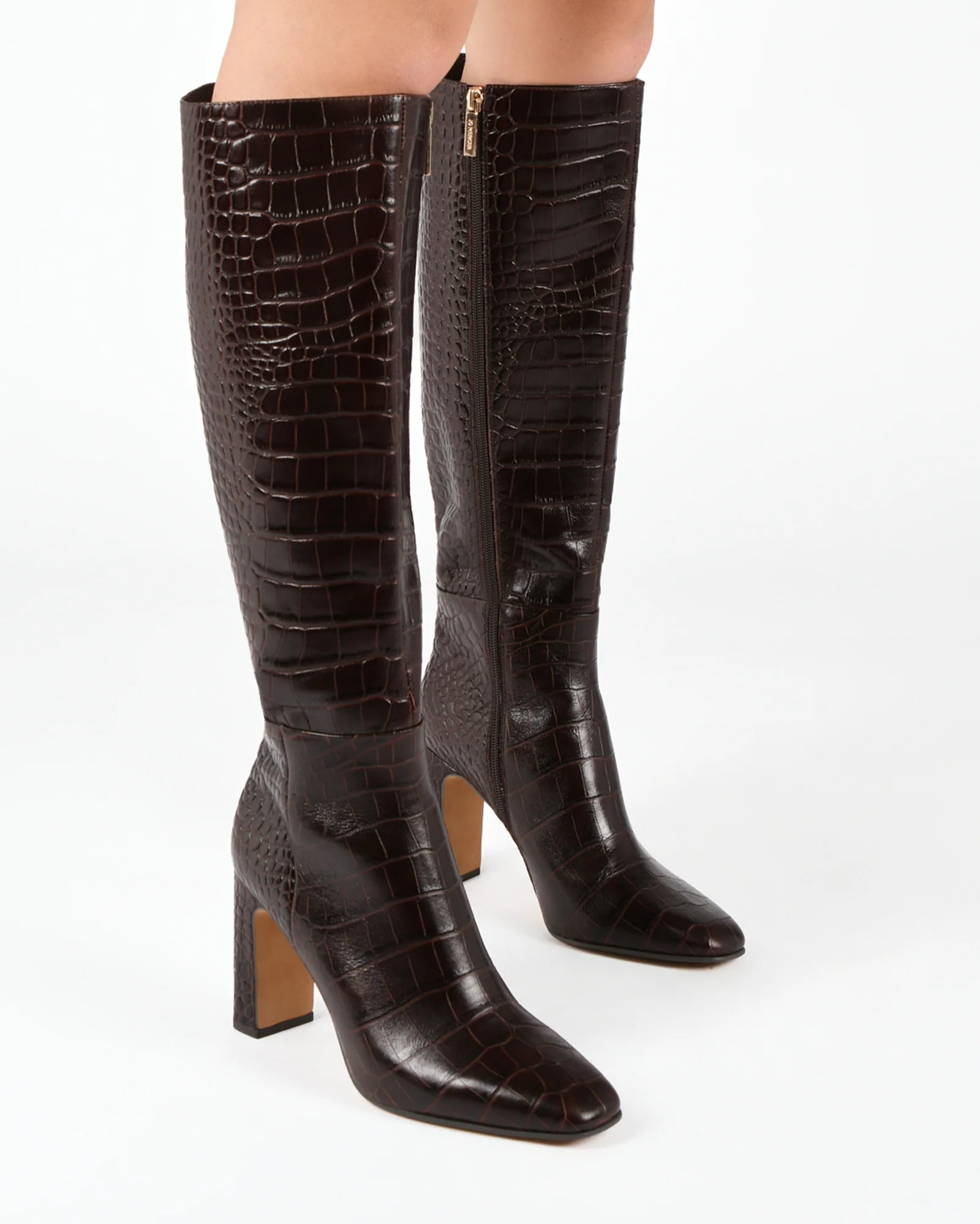 STORMI KNEE BOOTS CHOCOLATE CROC - Image 9