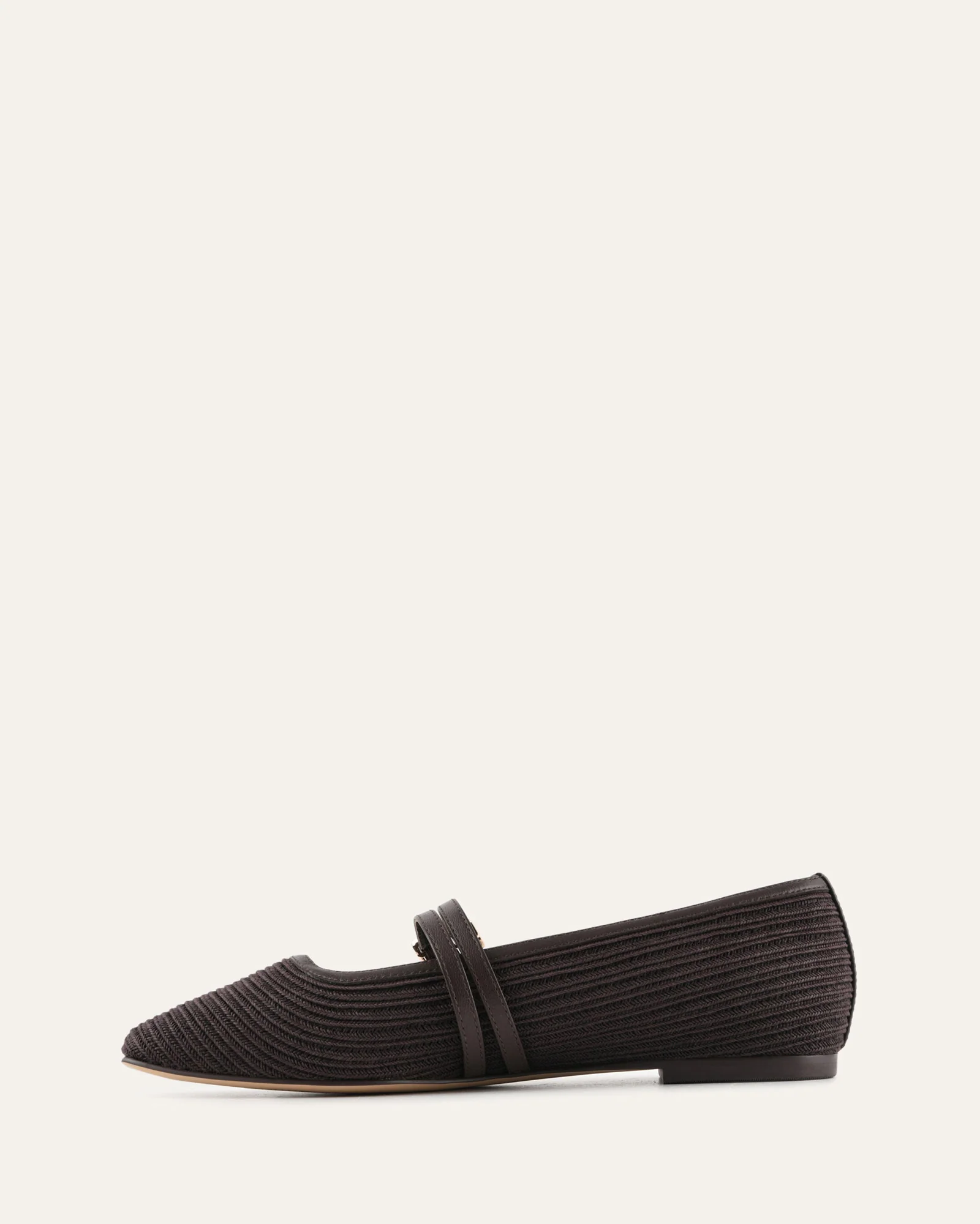 SULLIVAN BALLET FLATS BITTER CHOC RAFFIA - Image 6