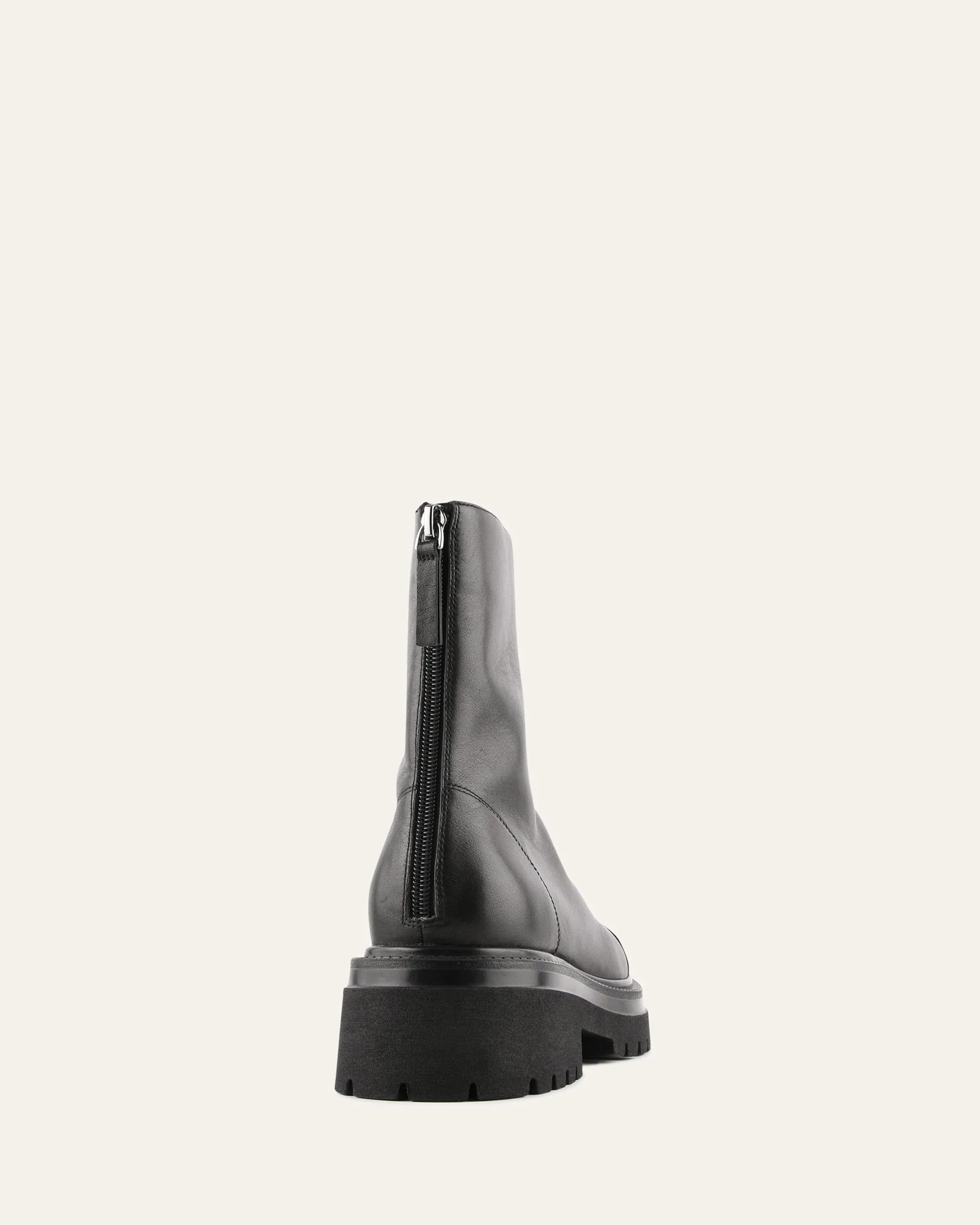 TATUM FLAT ANKLE BOOTS BLACK LEATHER - Image 5
