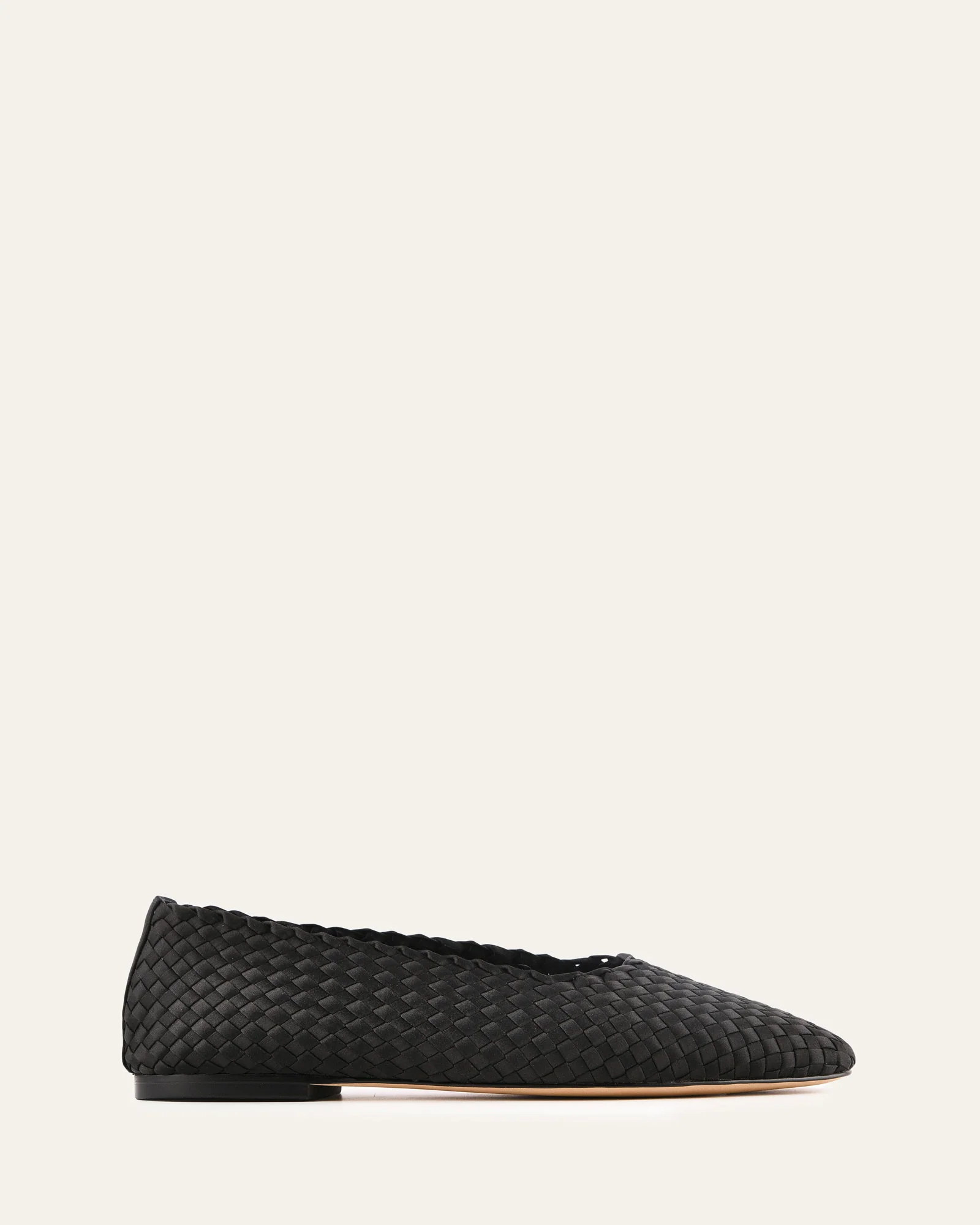VIVIENNE CASUAL FLATS BLACK SATIN