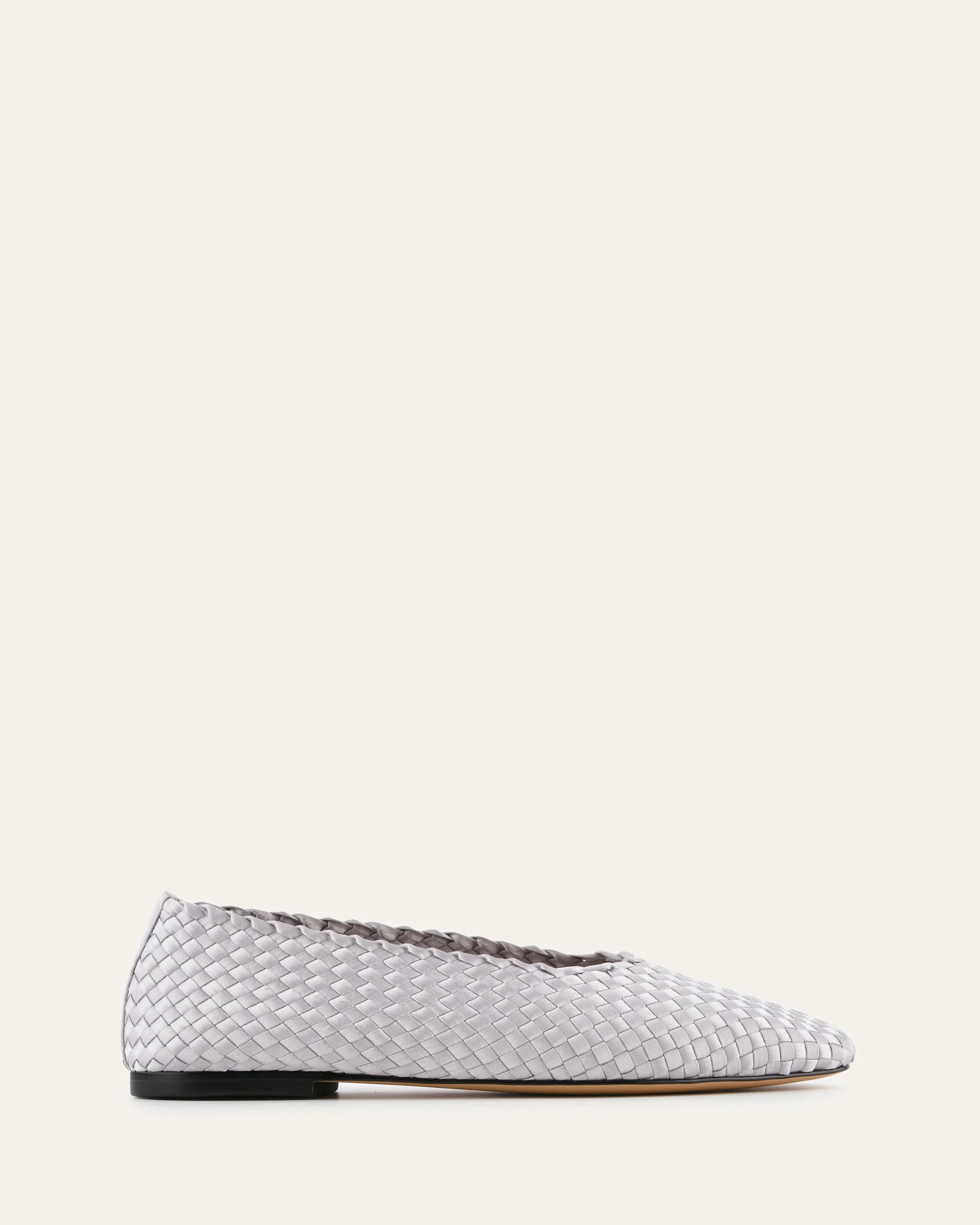 VIVIENNE CASUAL FLATS SILVER SATIN