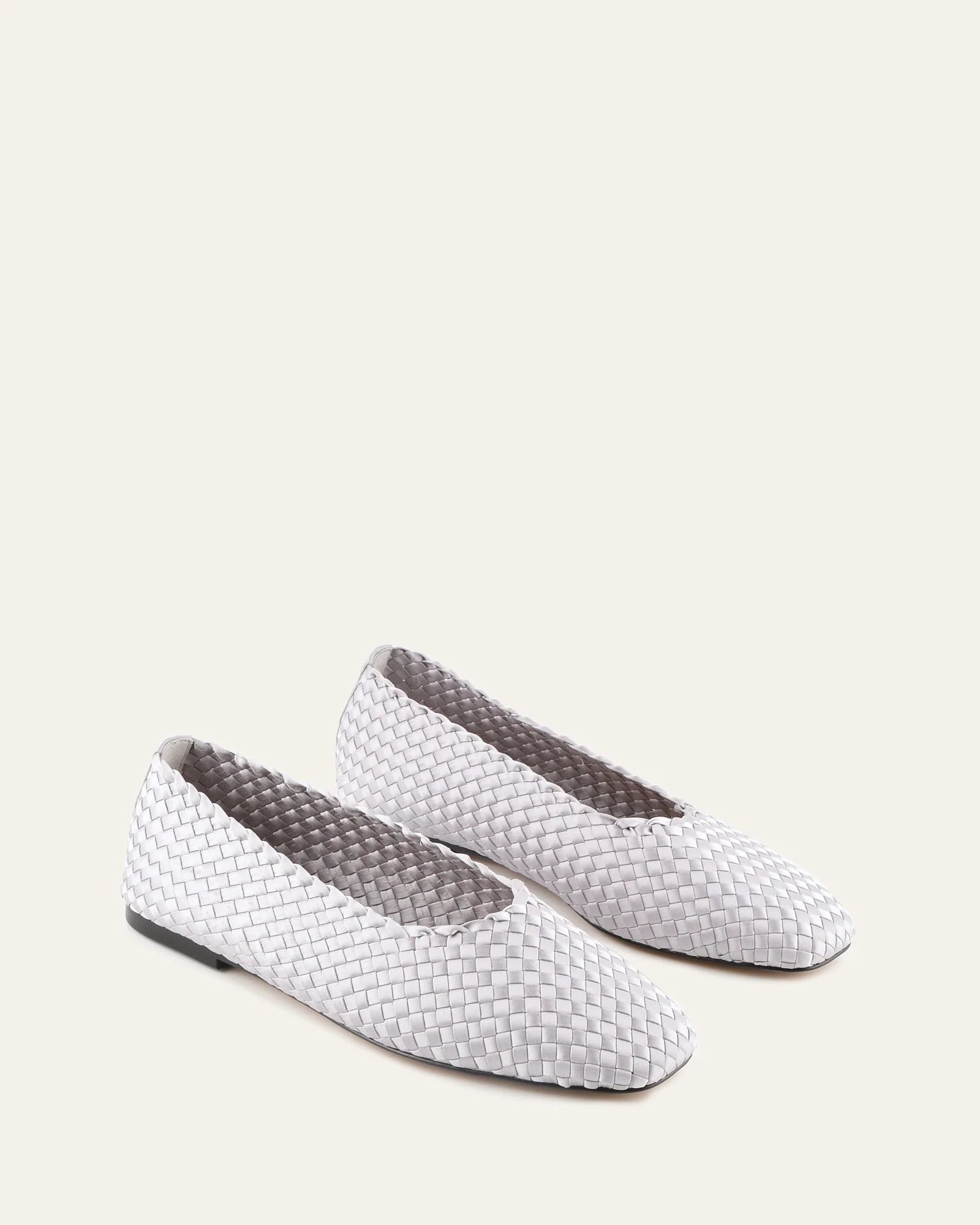 VIVIENNE CASUAL FLATS SILVER SATIN - Image 3