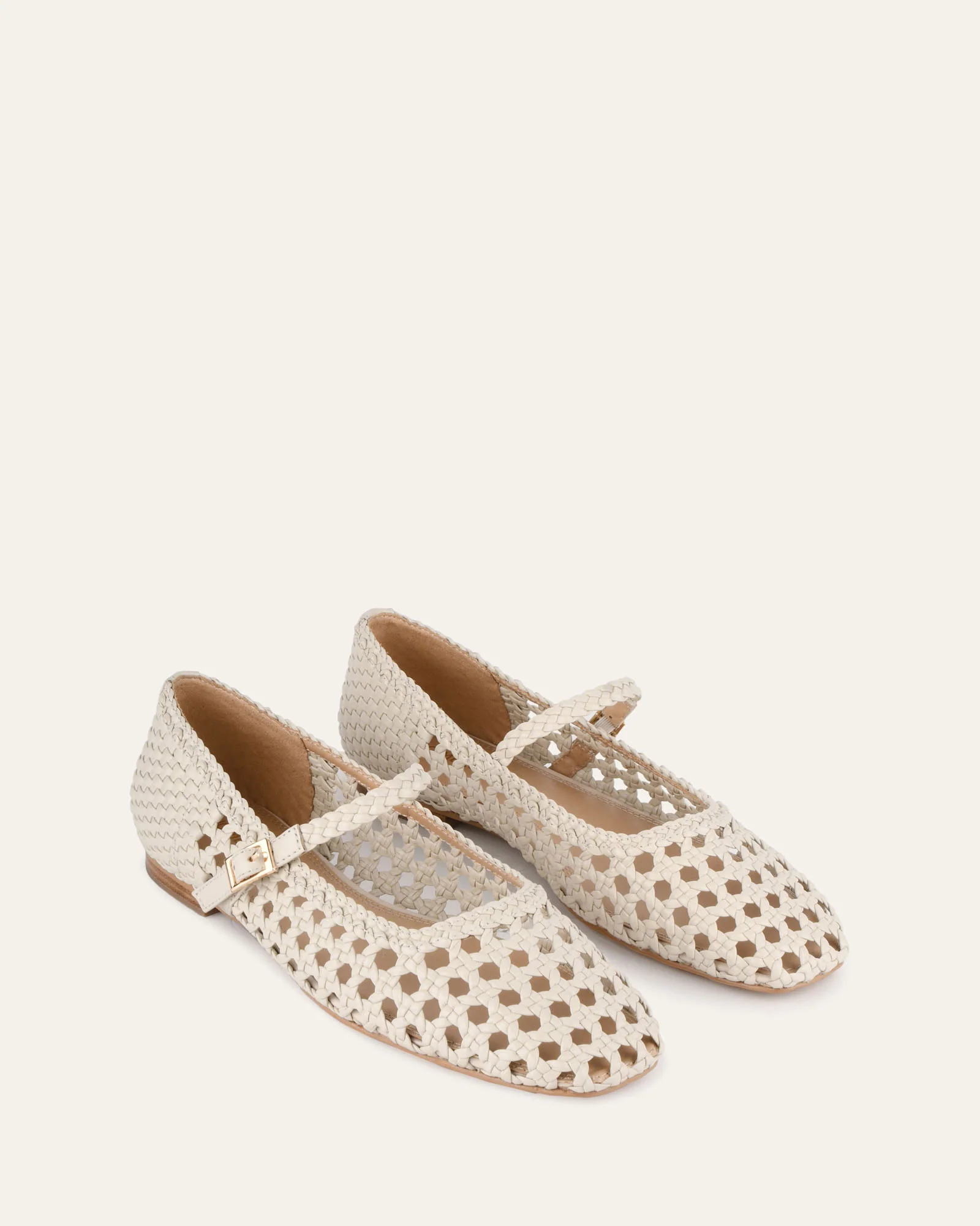 WILLIS CASUAL FLATS OFF WHITE LEATHER - Image 3