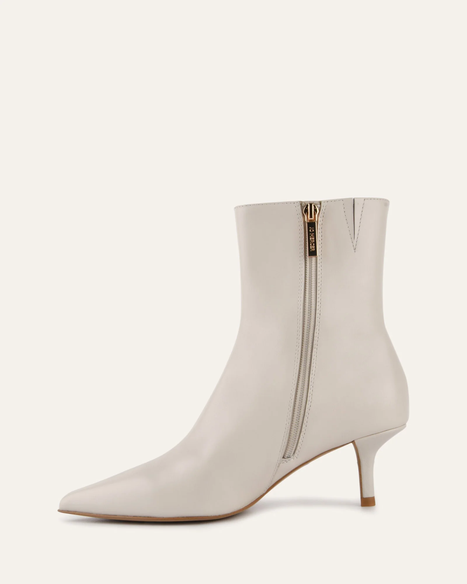 WINNIE MID ANKLE BOOTS OFF WHITE LEATHER - Image 6
